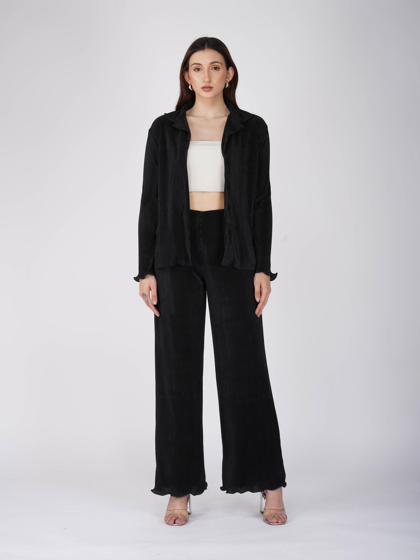 Black Pleated Coord Set - Bliss Coord (Onyx)