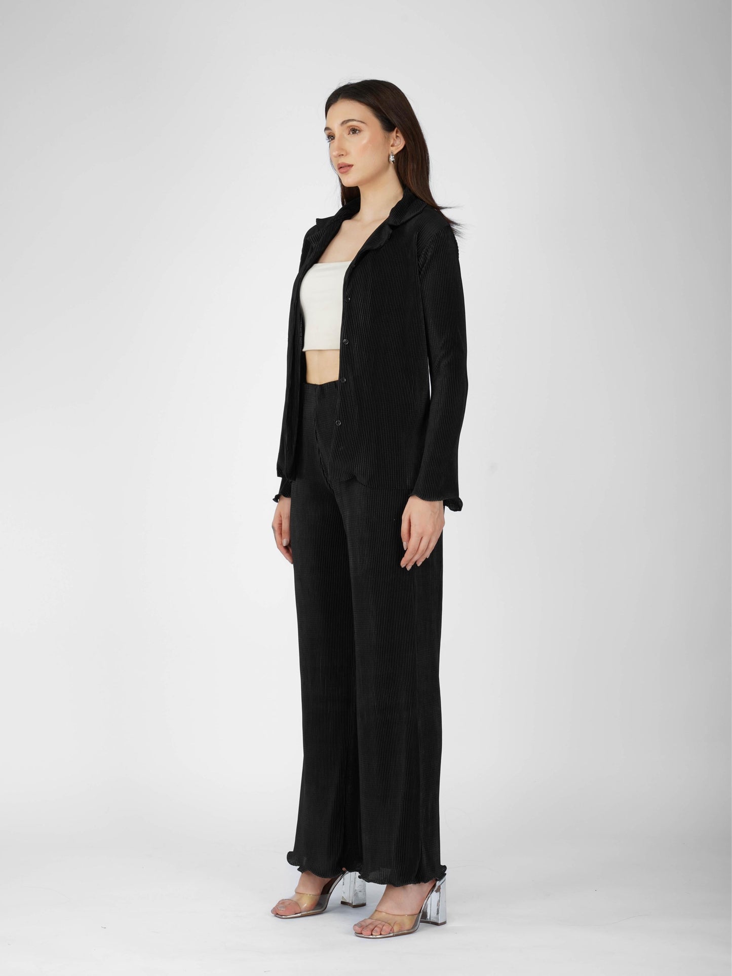 Black Pleated Coord Set - Bliss Coord (Onyx)