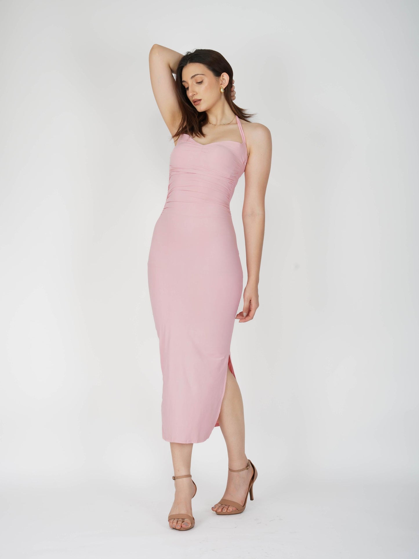 Pink Sweetheart Neckline Dress - Ray Dress (Flamingo)