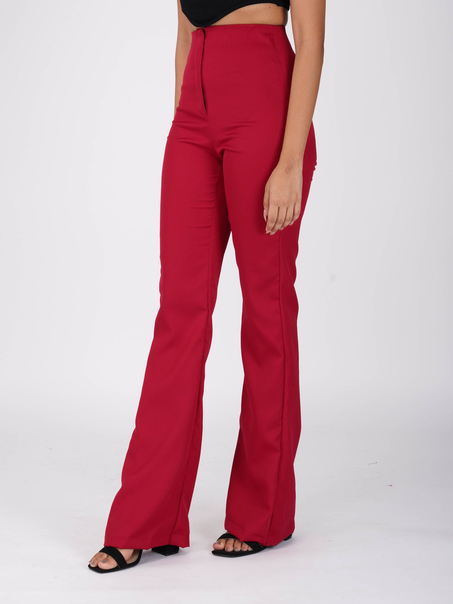 Red Flare Pants - Moss Pants (Cherry)