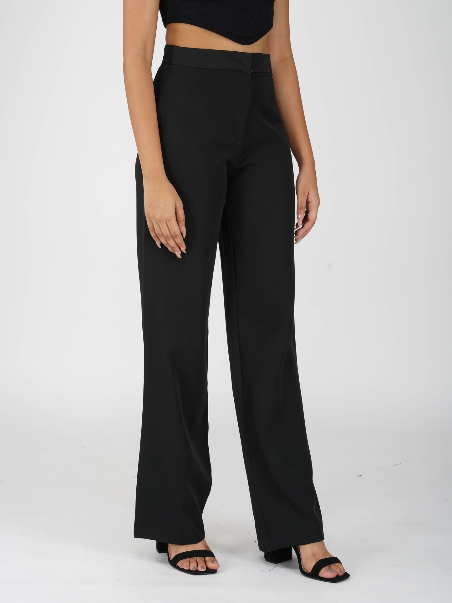 Black Straight Fit Trousers - Dawn Pants (Onyx)