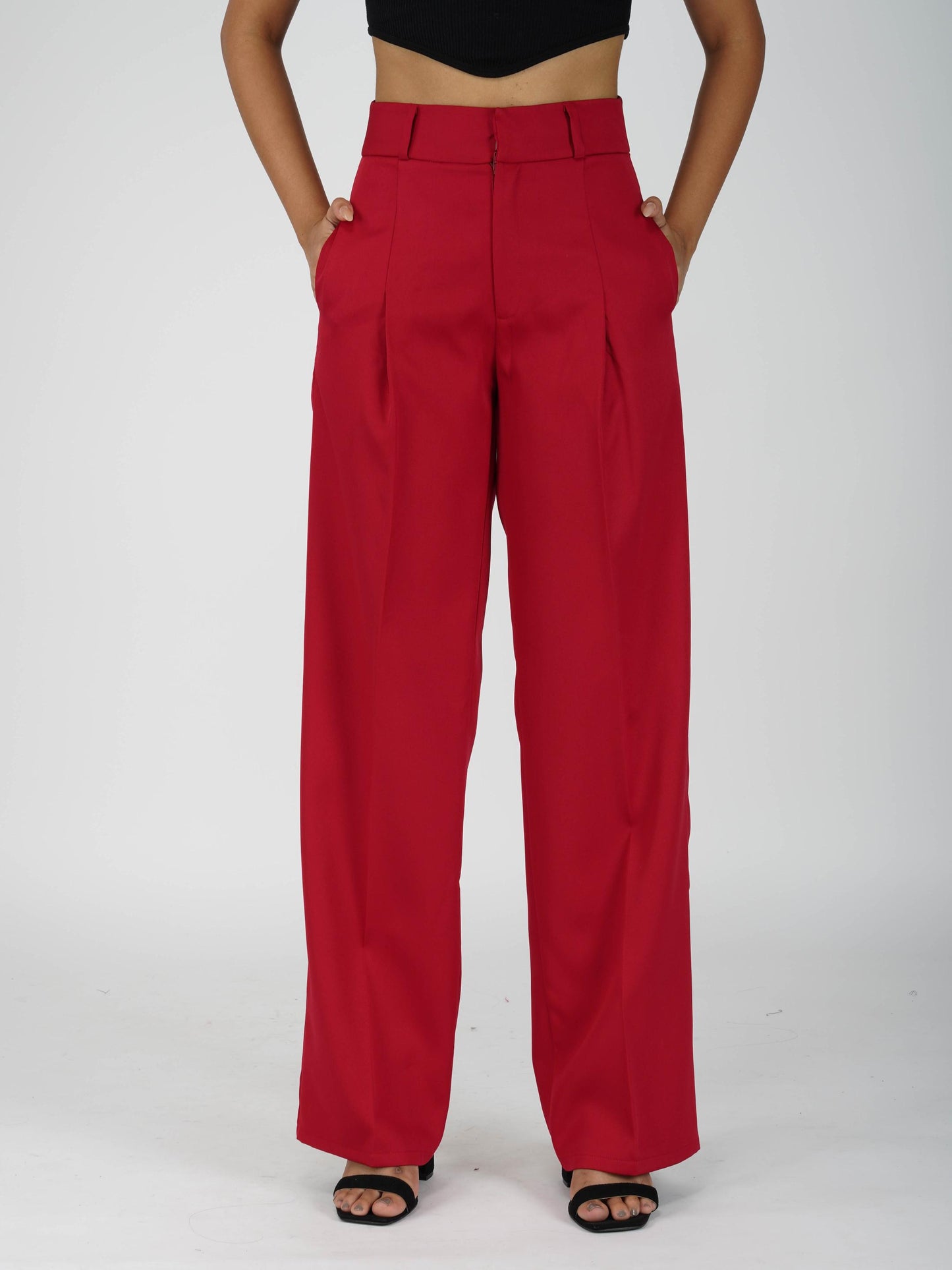 Red Pleated Pants - Mist Pants (Cherry)