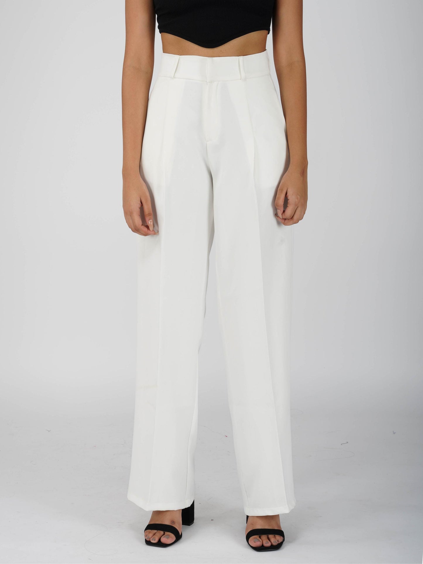 White Pleated Pants - Mist Pants (Dove)