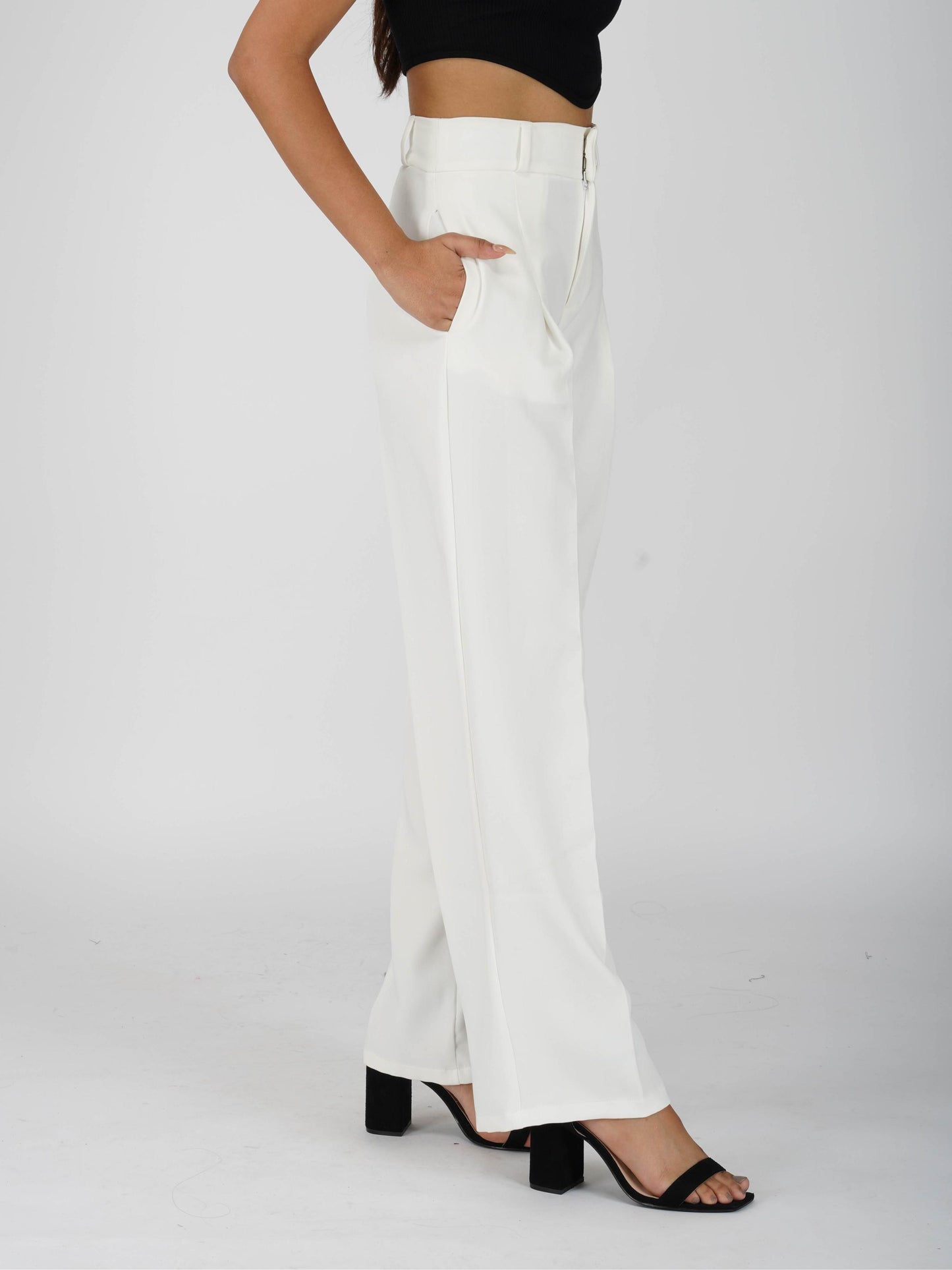 White Pleated Pants - Mist Pants (Dove)