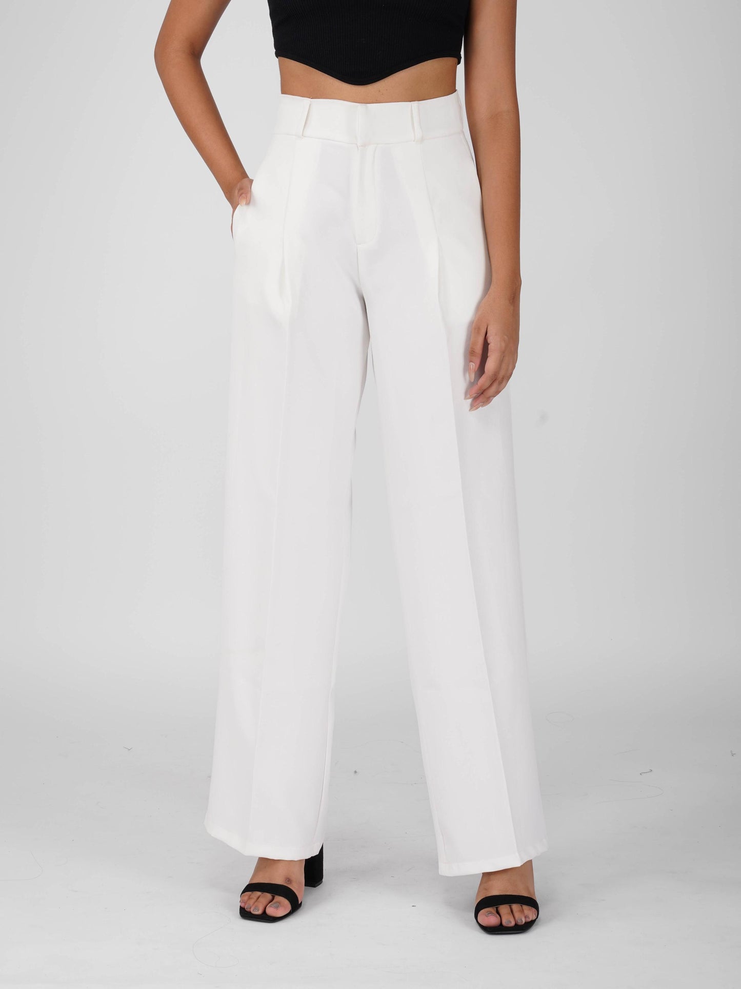 White Pleated Pants - Mist Pants (Dove)