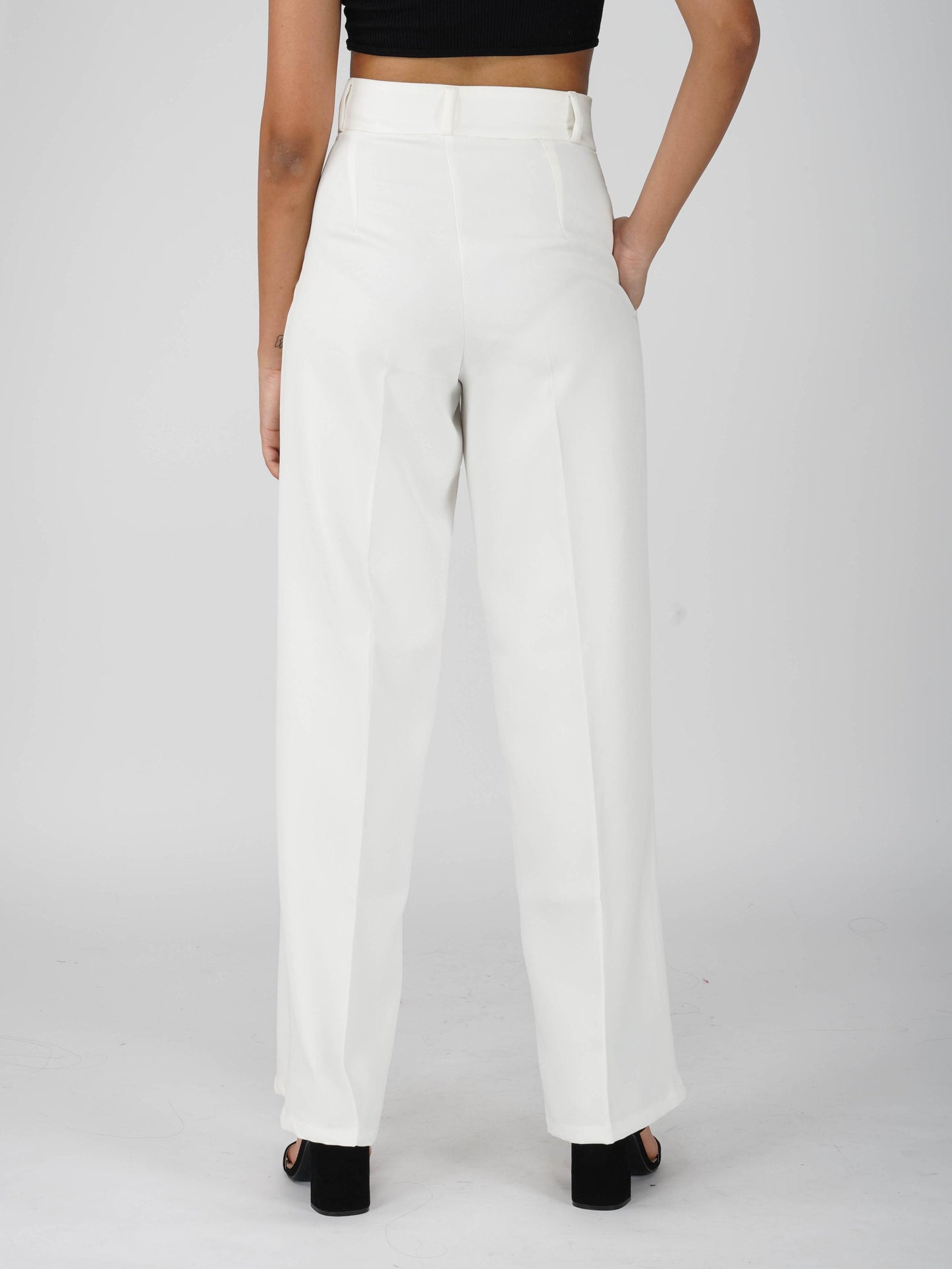 White Pleated Pants - Mist Pants (Dove)