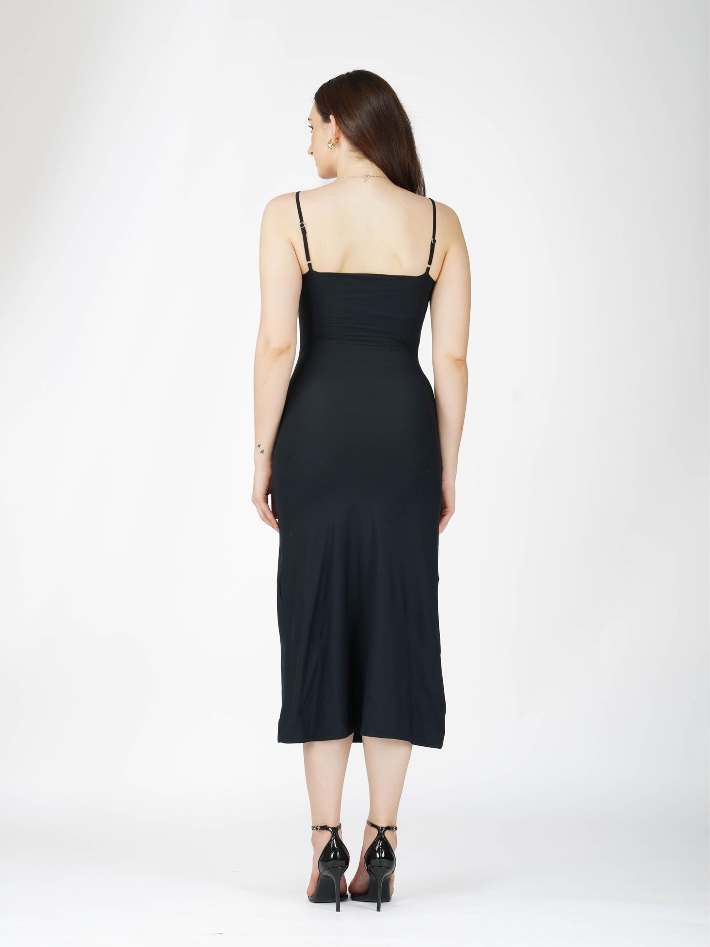 Black Cowl Neck Dress - Glow Dress (Onyx)