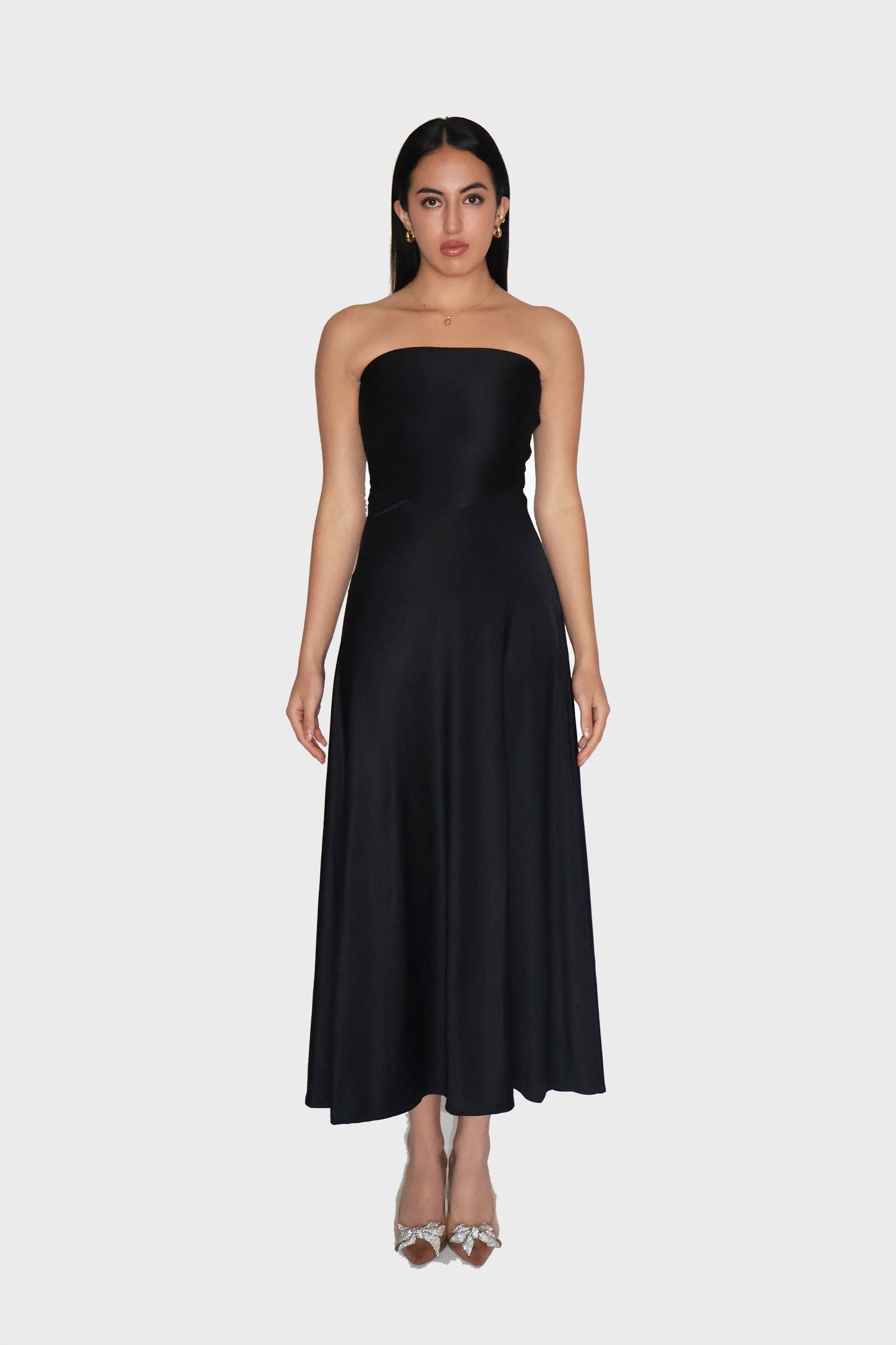 Black Flare Tube Dress - Flow Dress (Onyx)