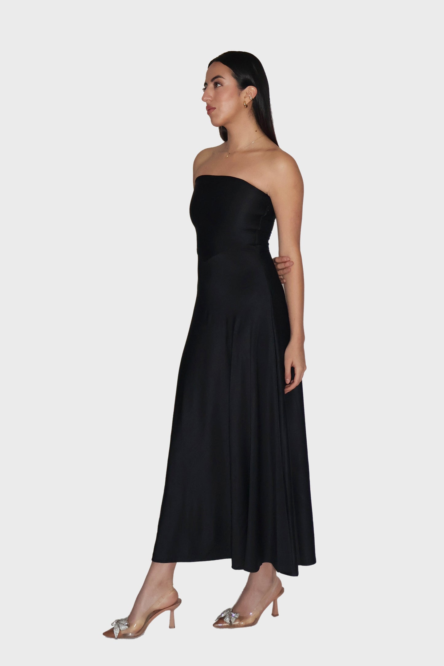 Black Flare Tube Dress - Flow Dress (Onyx)