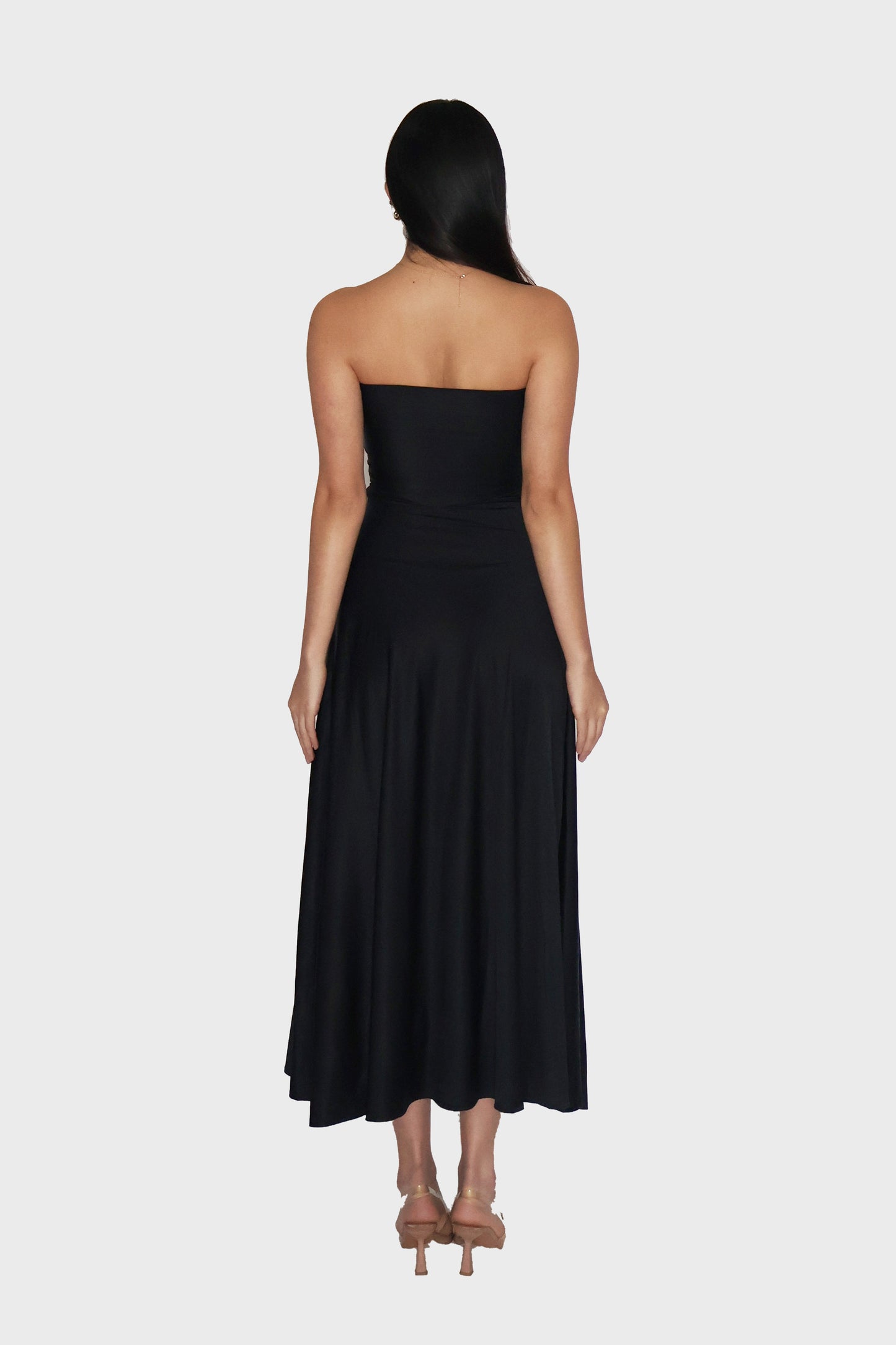 Black Flare Tube Dress - Flow Dress (Onyx)