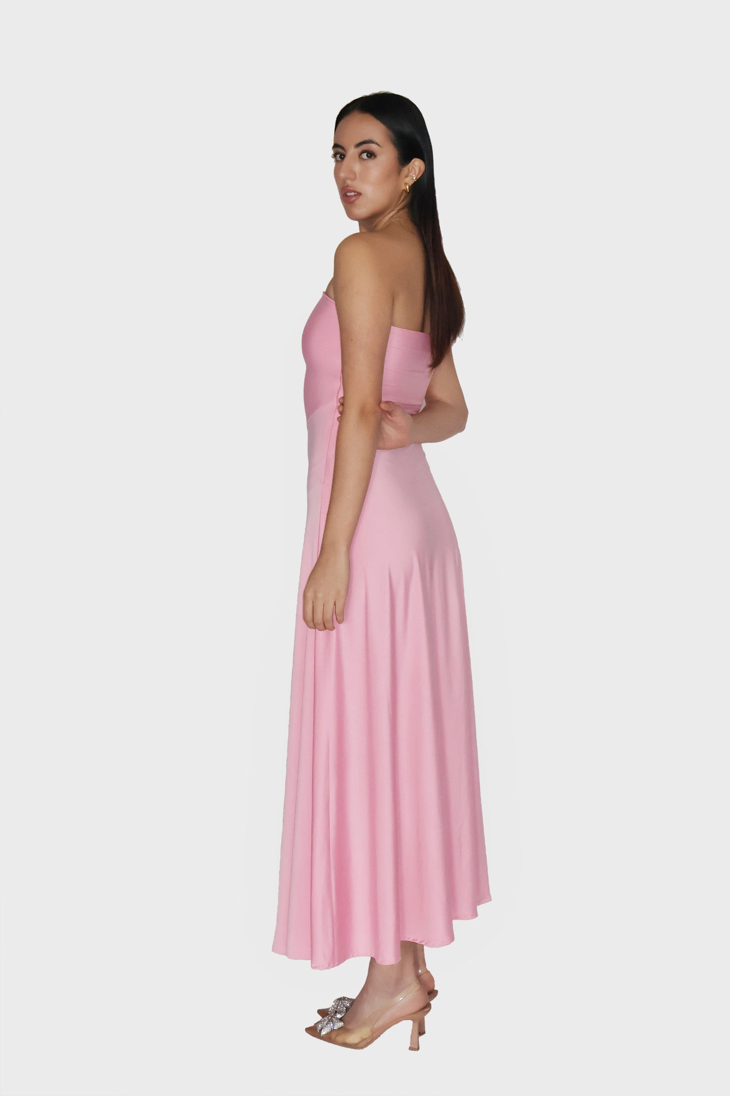 Pink Flare Tube Dress - Flow Dress (Flamingo)