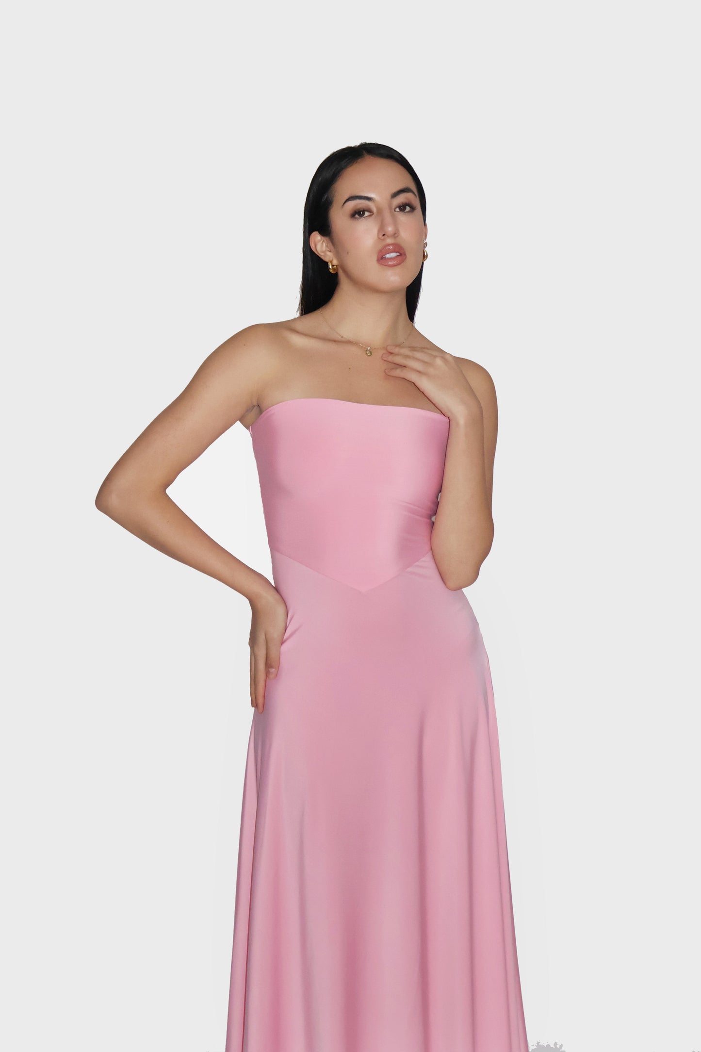 Pink Flare Tube Dress - Flow Dress (Flamingo)