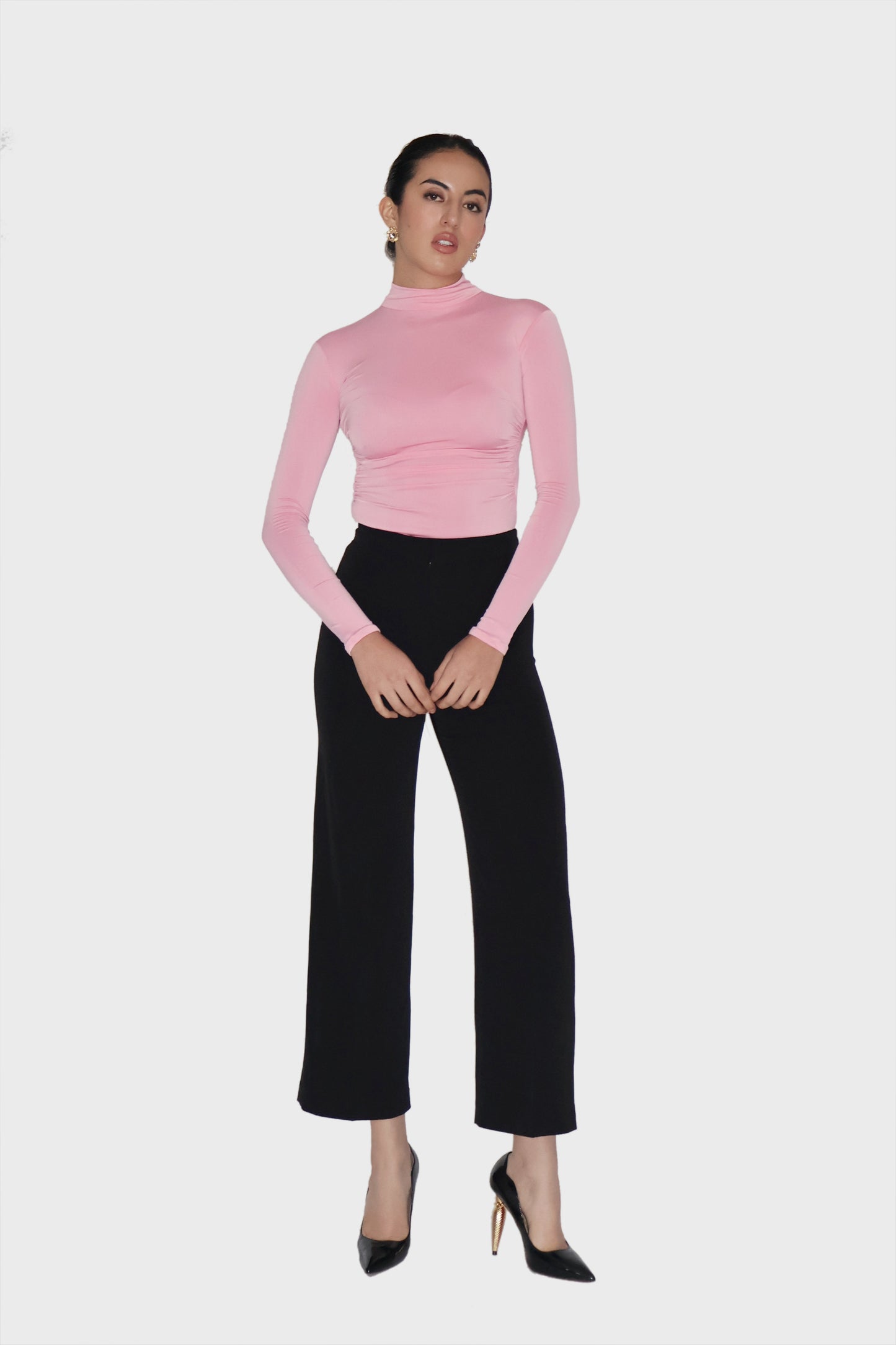 Pink Turtleneck Bodysuit - Birch Bodysuit (Flamingo)