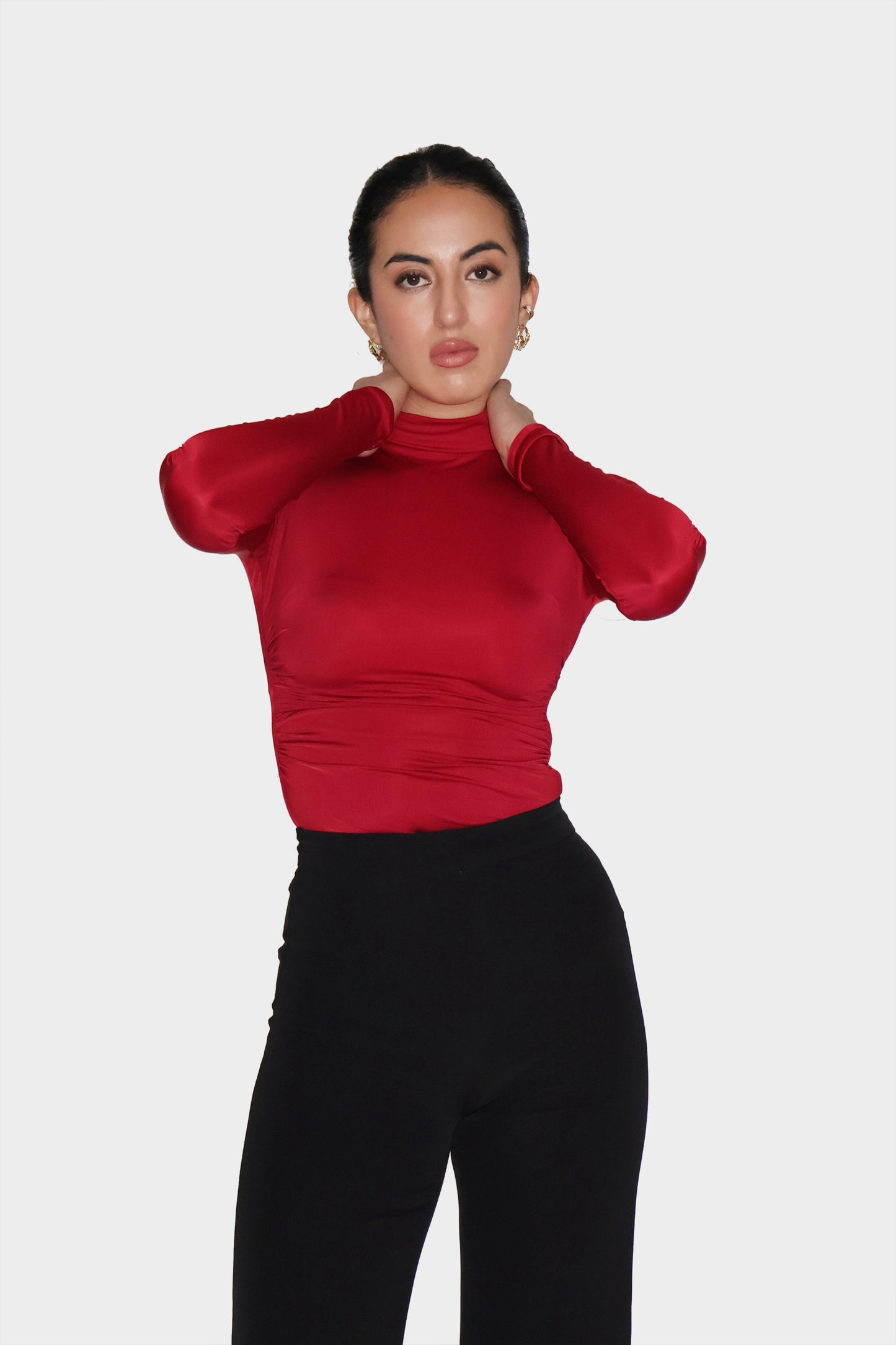 Red Turtleneck Bodysuit - Birch Bodysuit (Cherry)