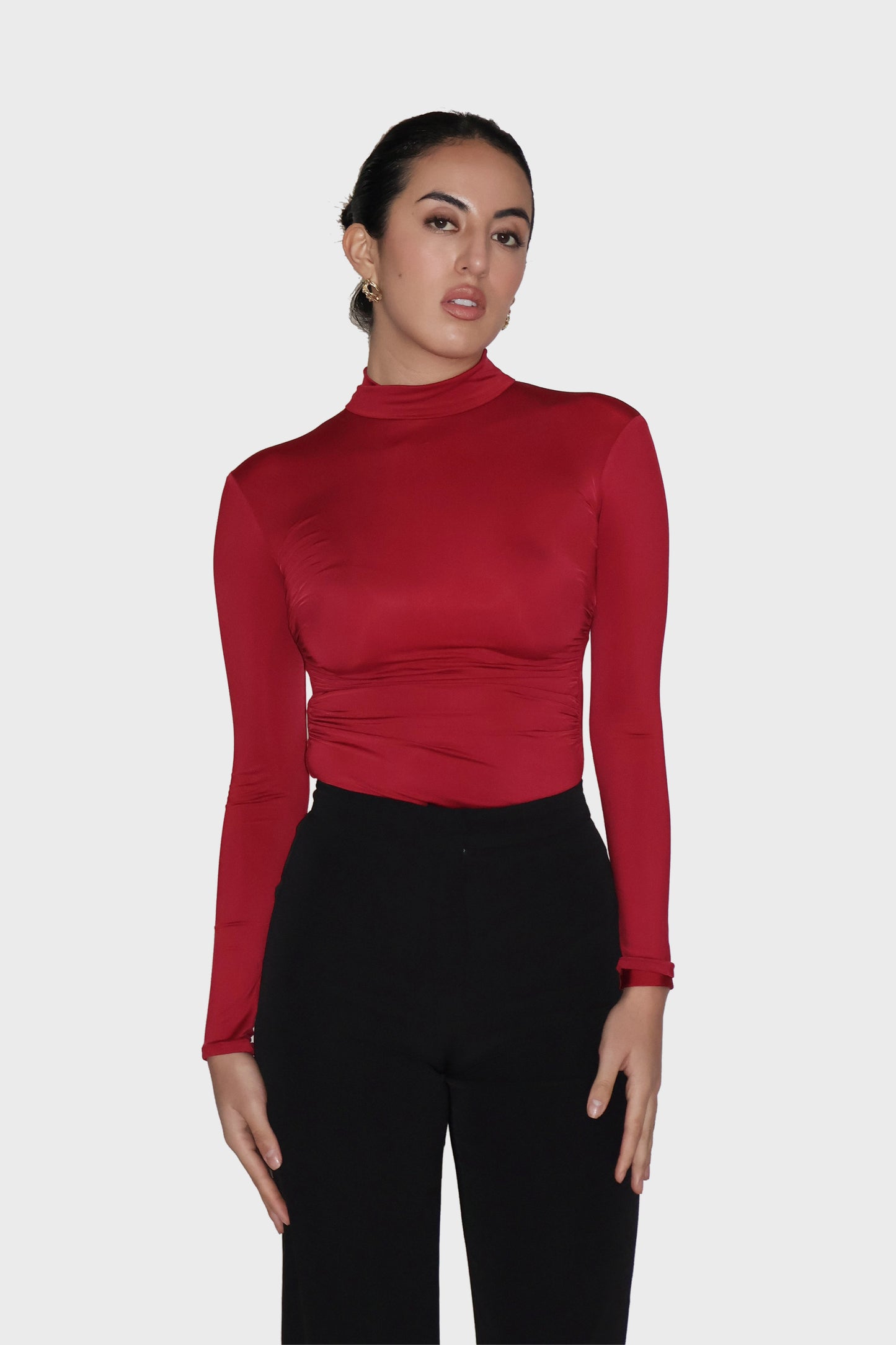 Red Turtleneck Bodysuit - Birch Bodysuit (Cherry)