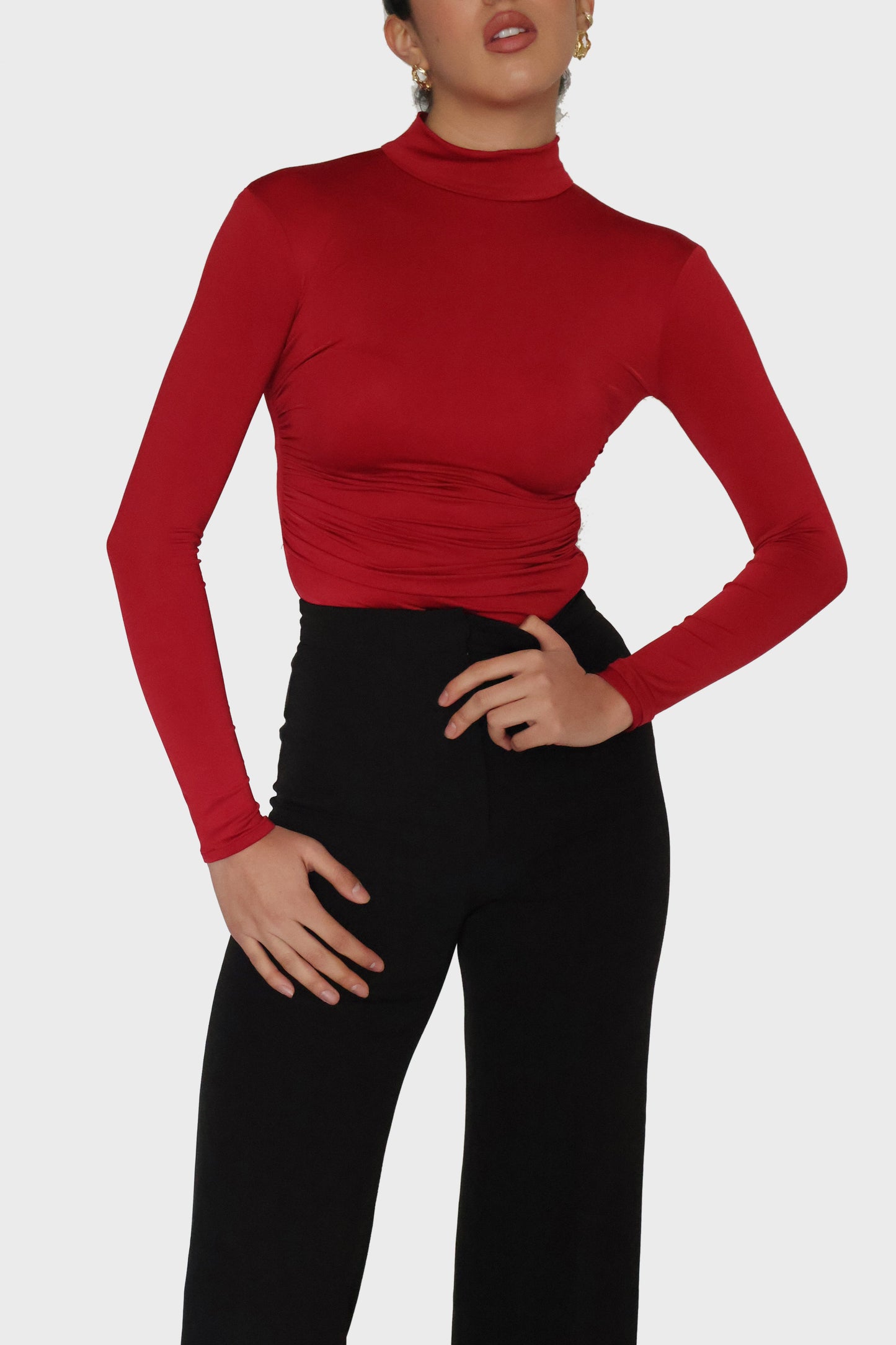 Red Turtleneck Bodysuit - Birch Bodysuit (Cherry)