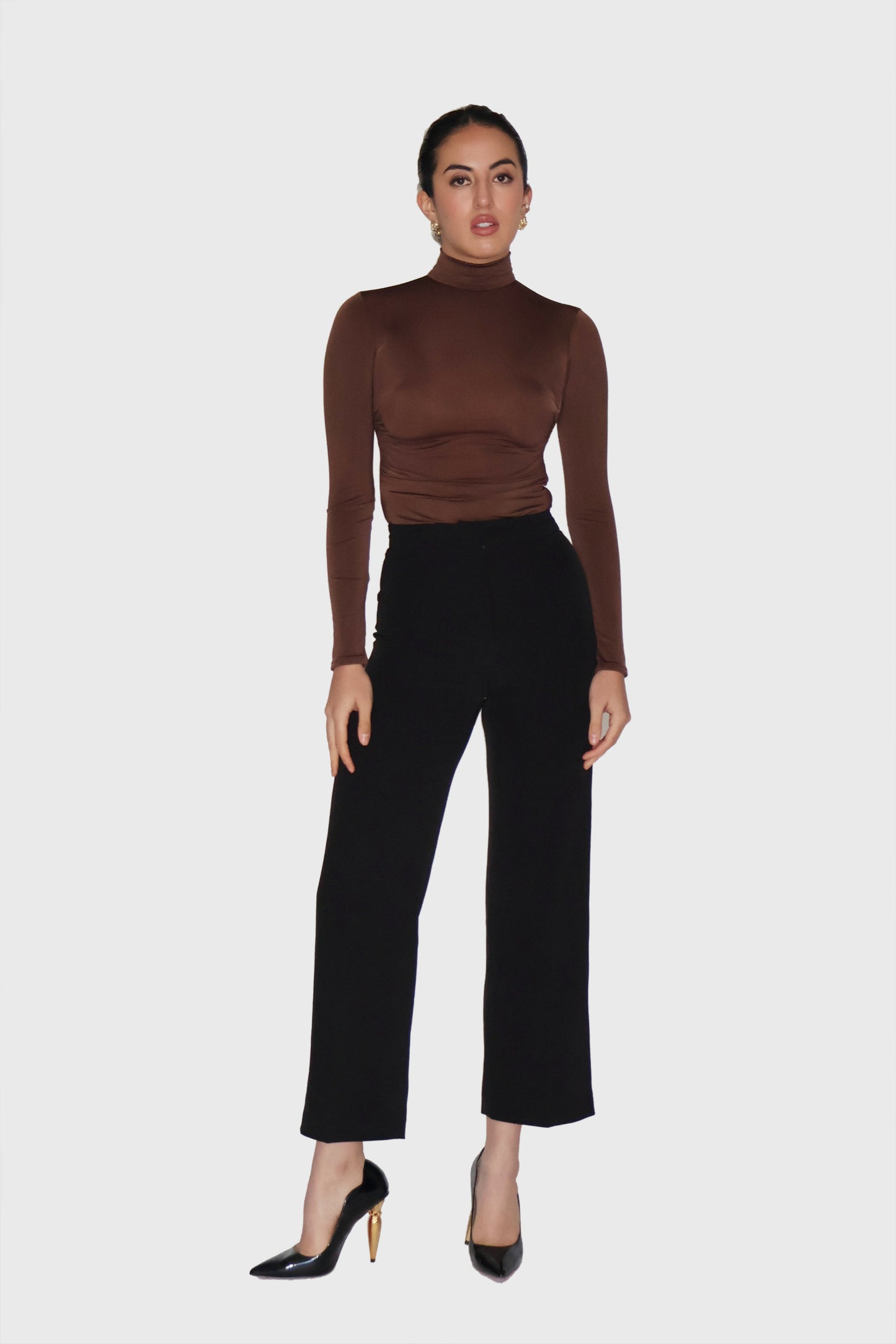 Brown Turtleneck Bodysuit - Birch Bodysuit (Coco)