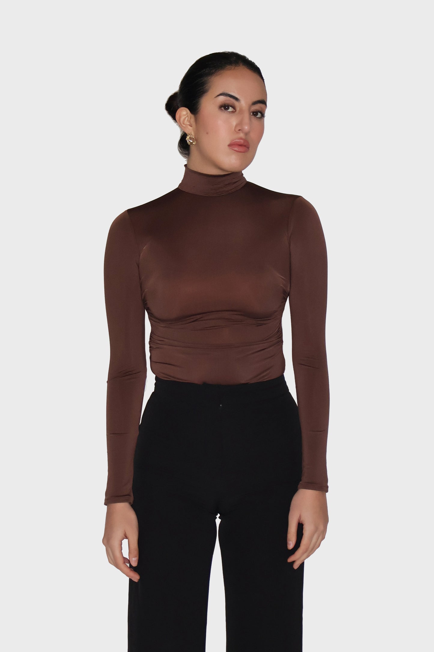 Brown Turtleneck Bodysuit - Birch Bodysuit (Coco)