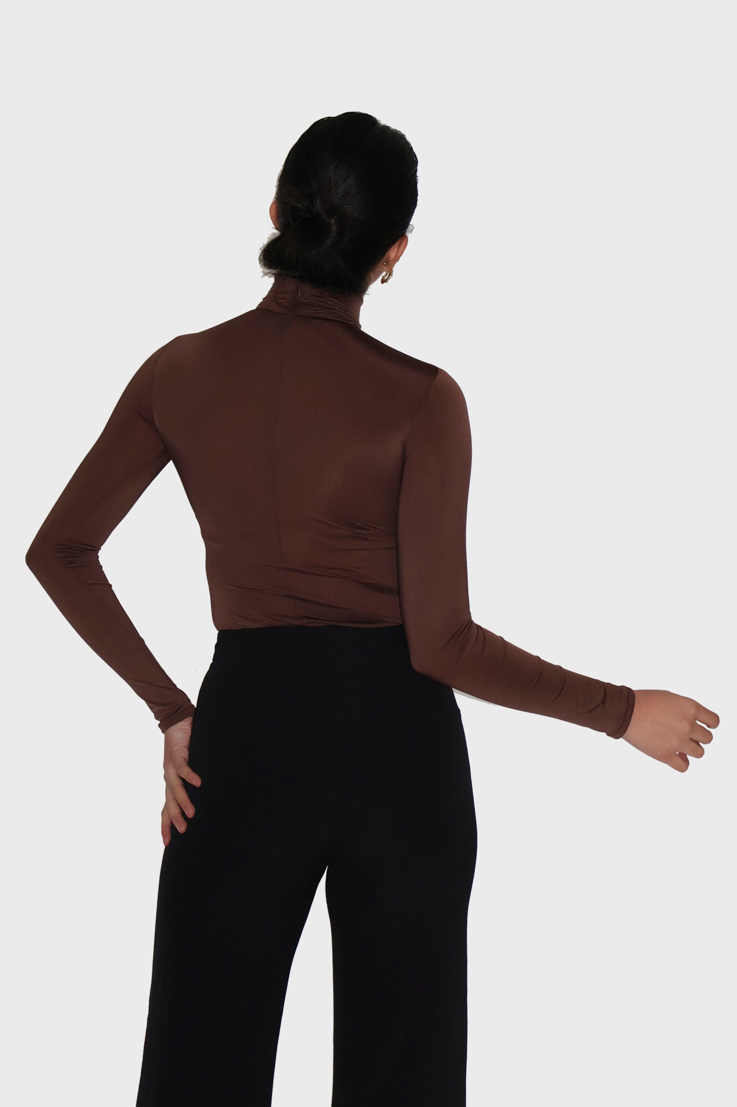 Brown Turtleneck Bodysuit - Birch Bodysuit (Coco)