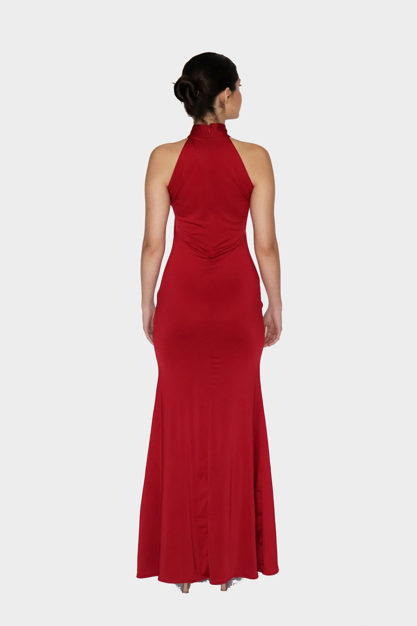Red Halter Neck Maxi Dress - Ether Dress (Cherry)