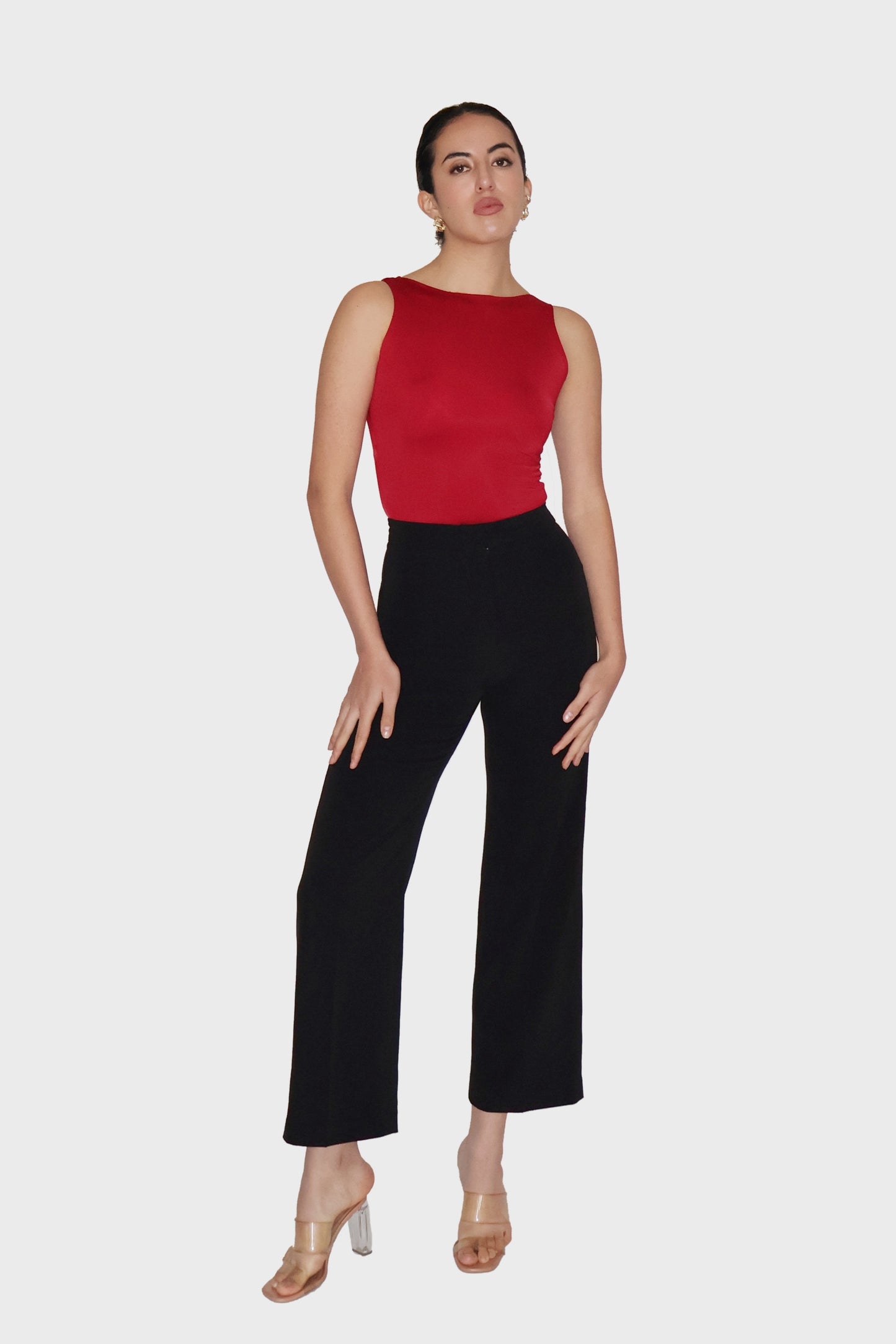 Red Boat Neck Bodysuit - Fern Bodysuit (Cherry)