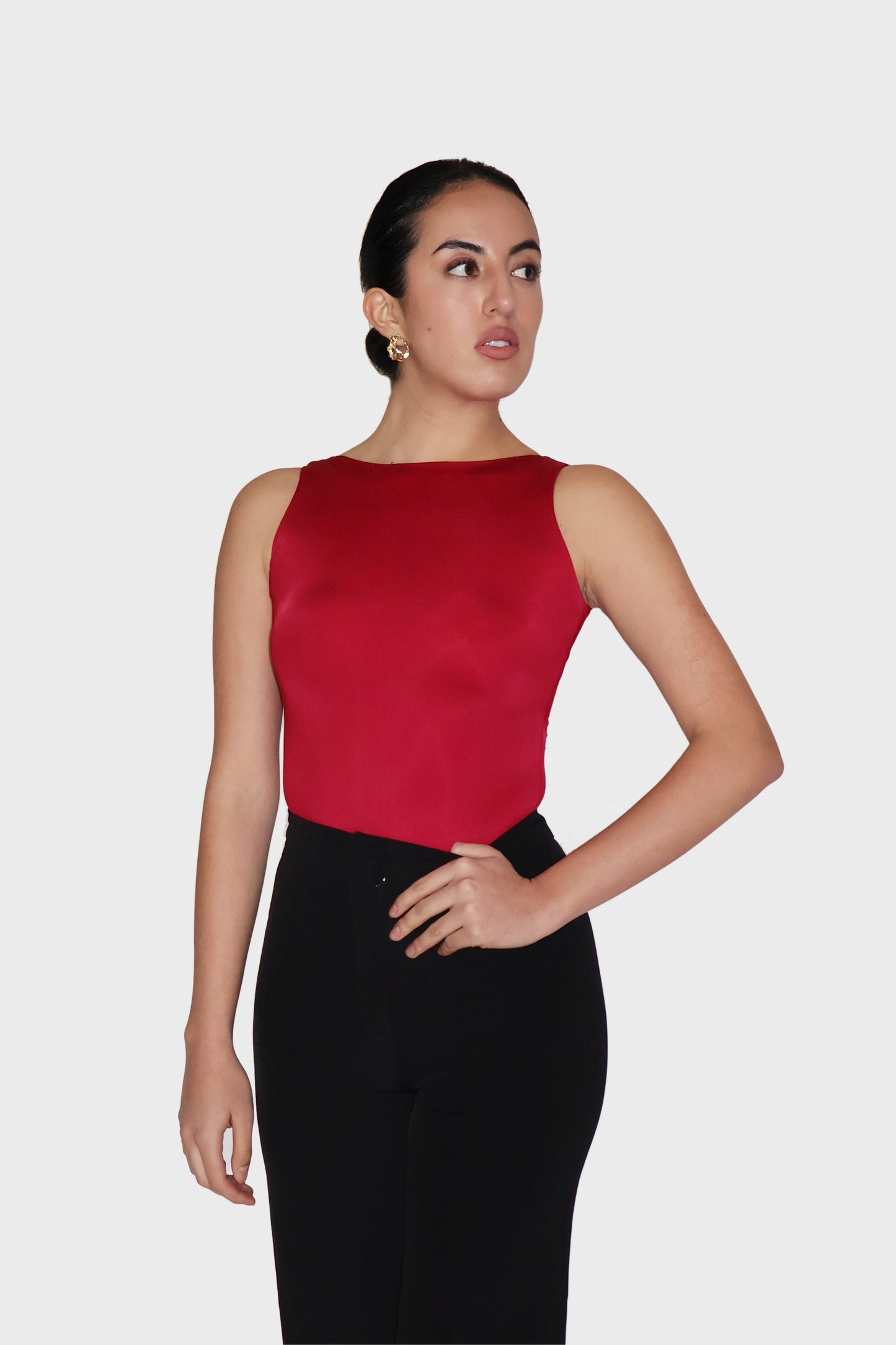 Red Boat Neck Bodysuit - Fern Bodysuit (Cherry)