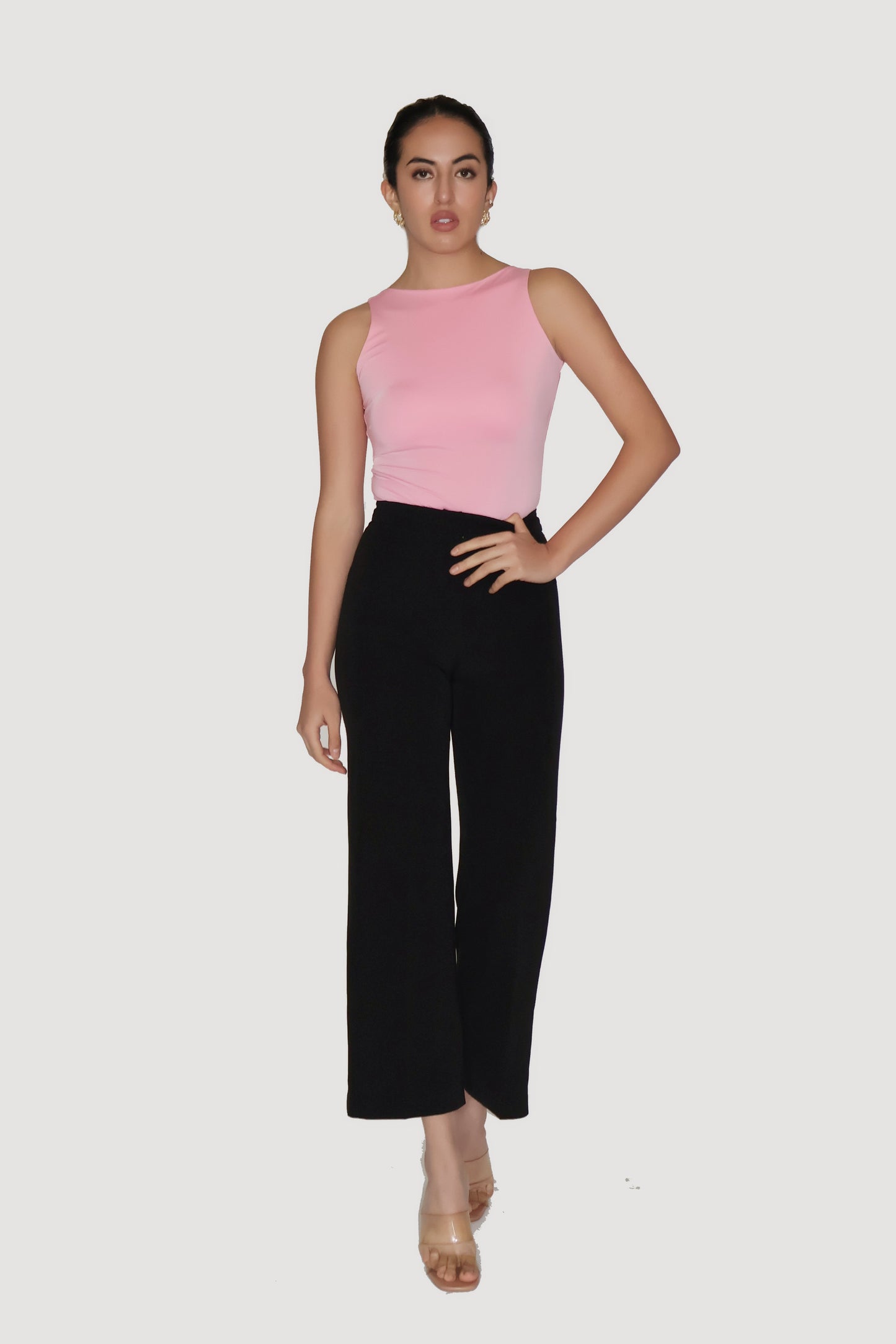 Pink Boat Neck Bodysuit - Fern Bodysuit (Flamingo)