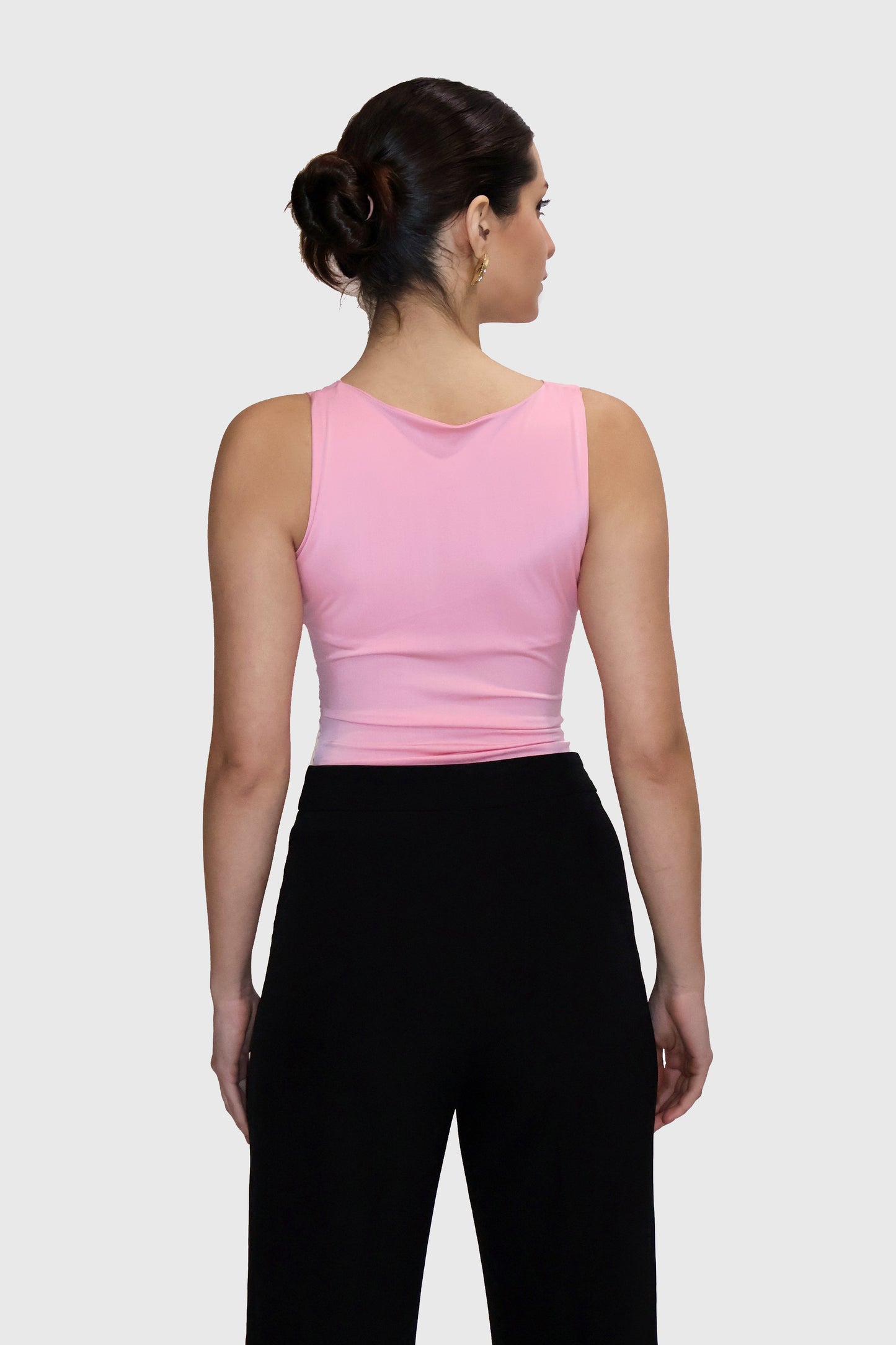 Pink Cowl Neck Bodysuit - Prism Bodysuit (Flamingo)