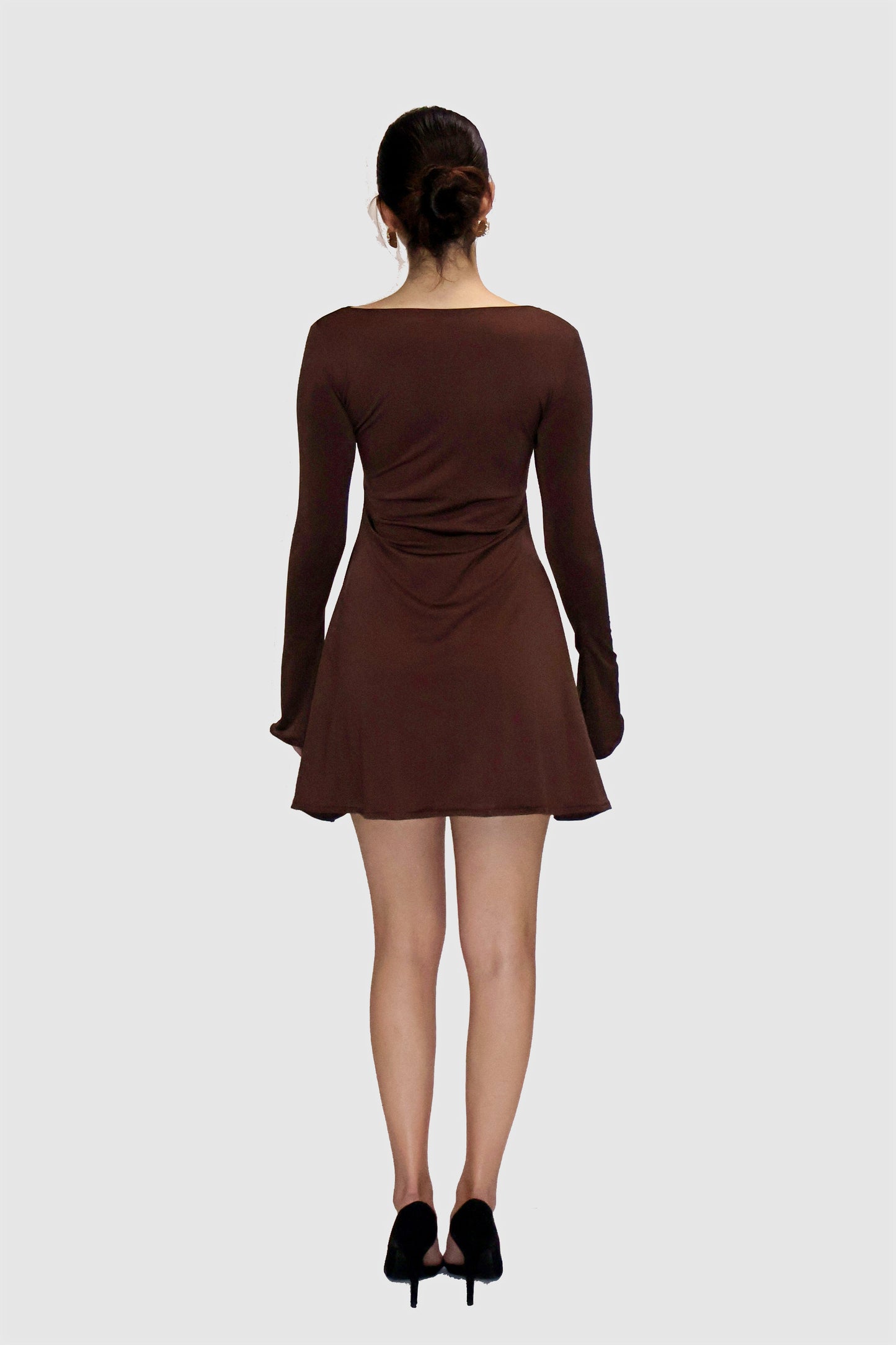 Brown Short Flare Dress - Blair Dress (Coco)