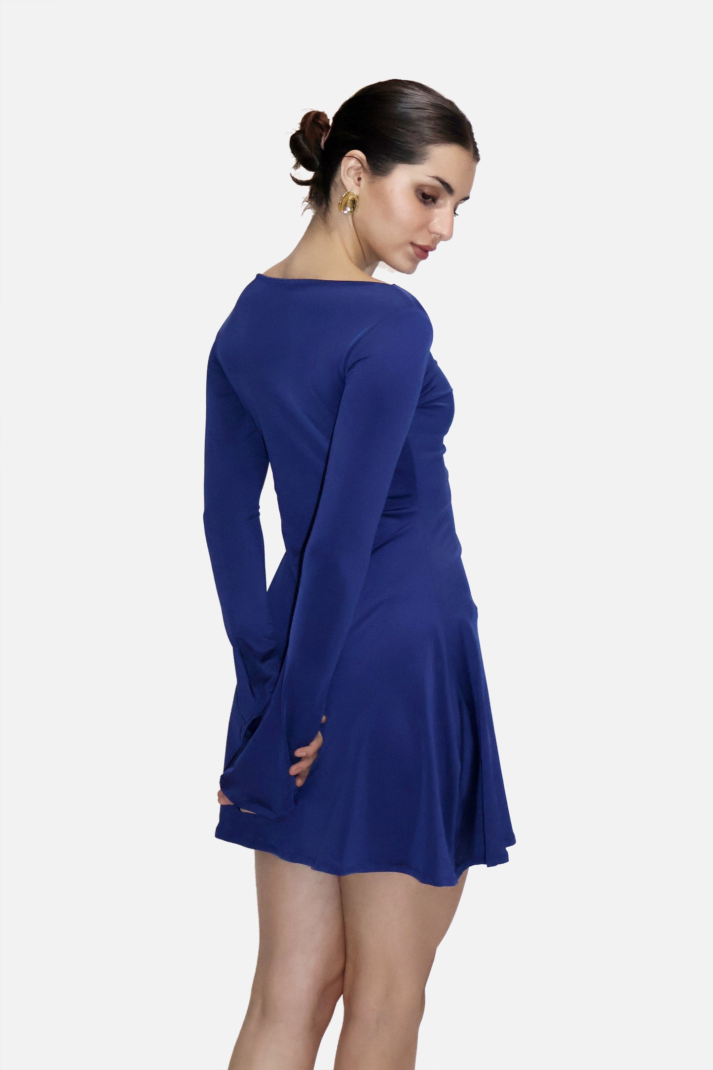 Blue Short Flare Dress - Blair Dress (Navy)