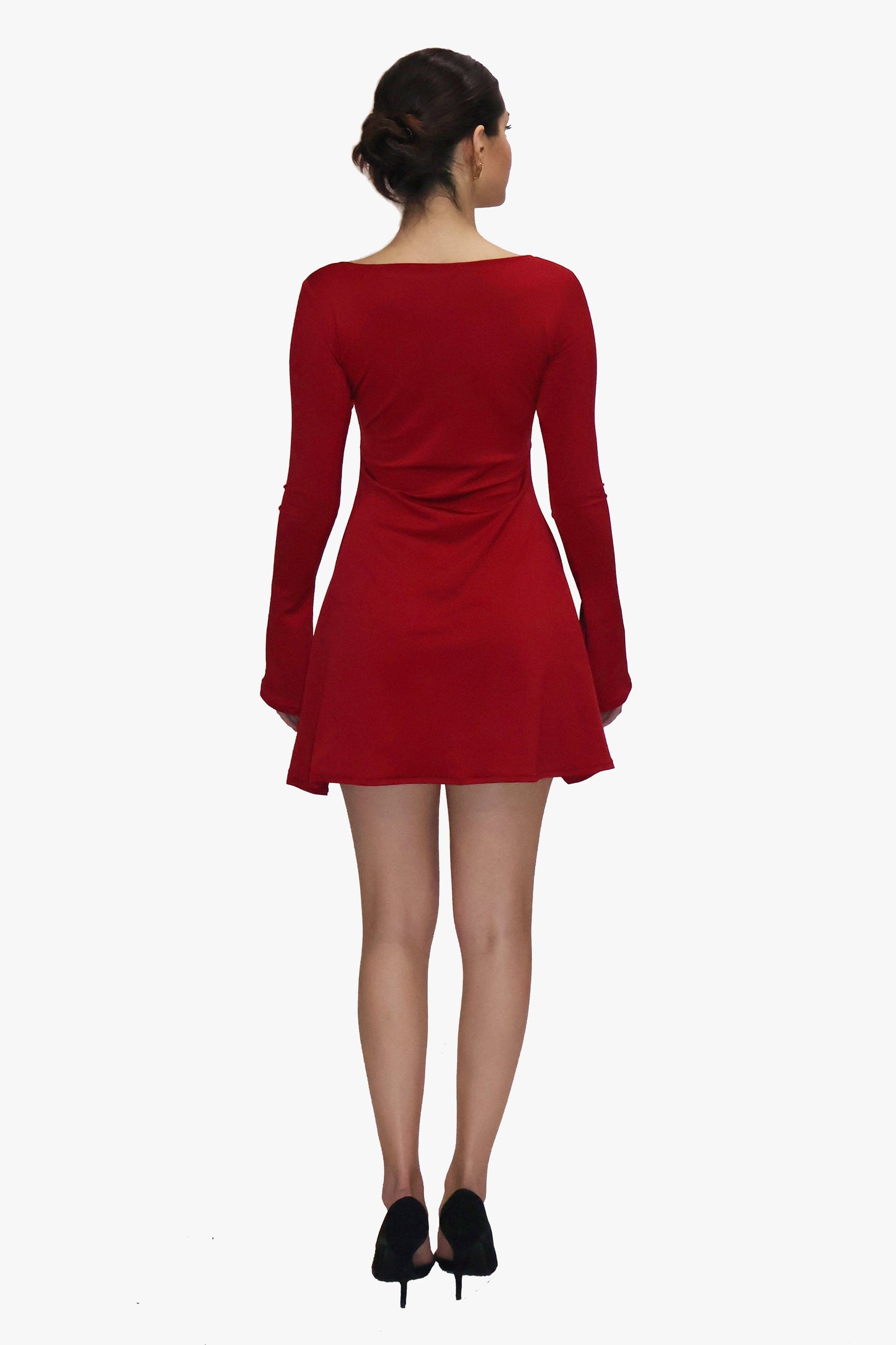 Red Short Flare Dress - Blair Dress (Cherry)