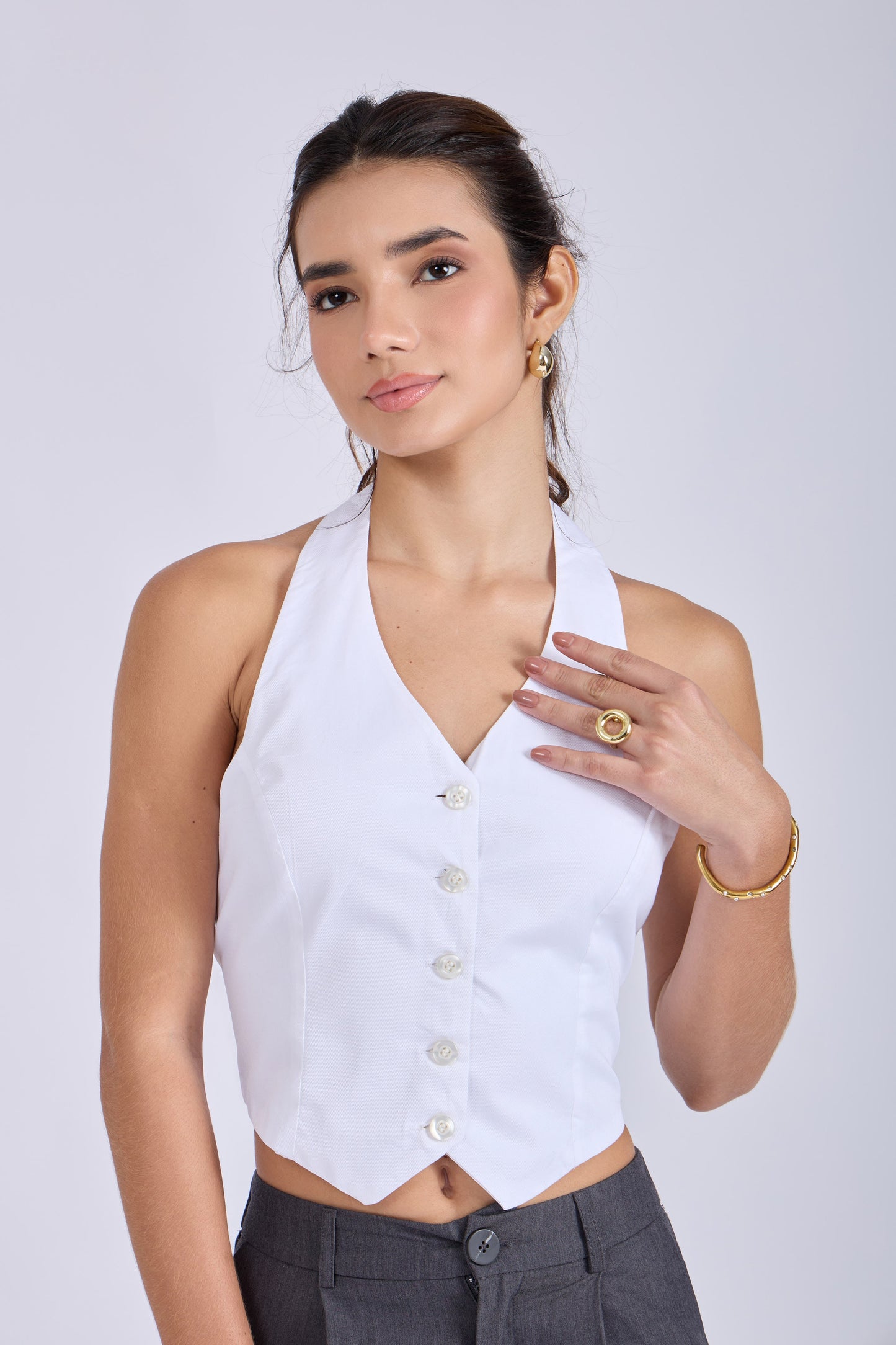Dove Halterneck Waistcoat – ELAN