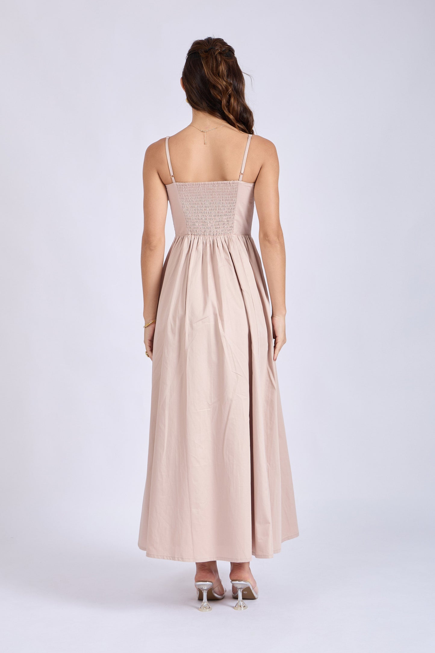 Sand Strappy Flare Dress – ZIA