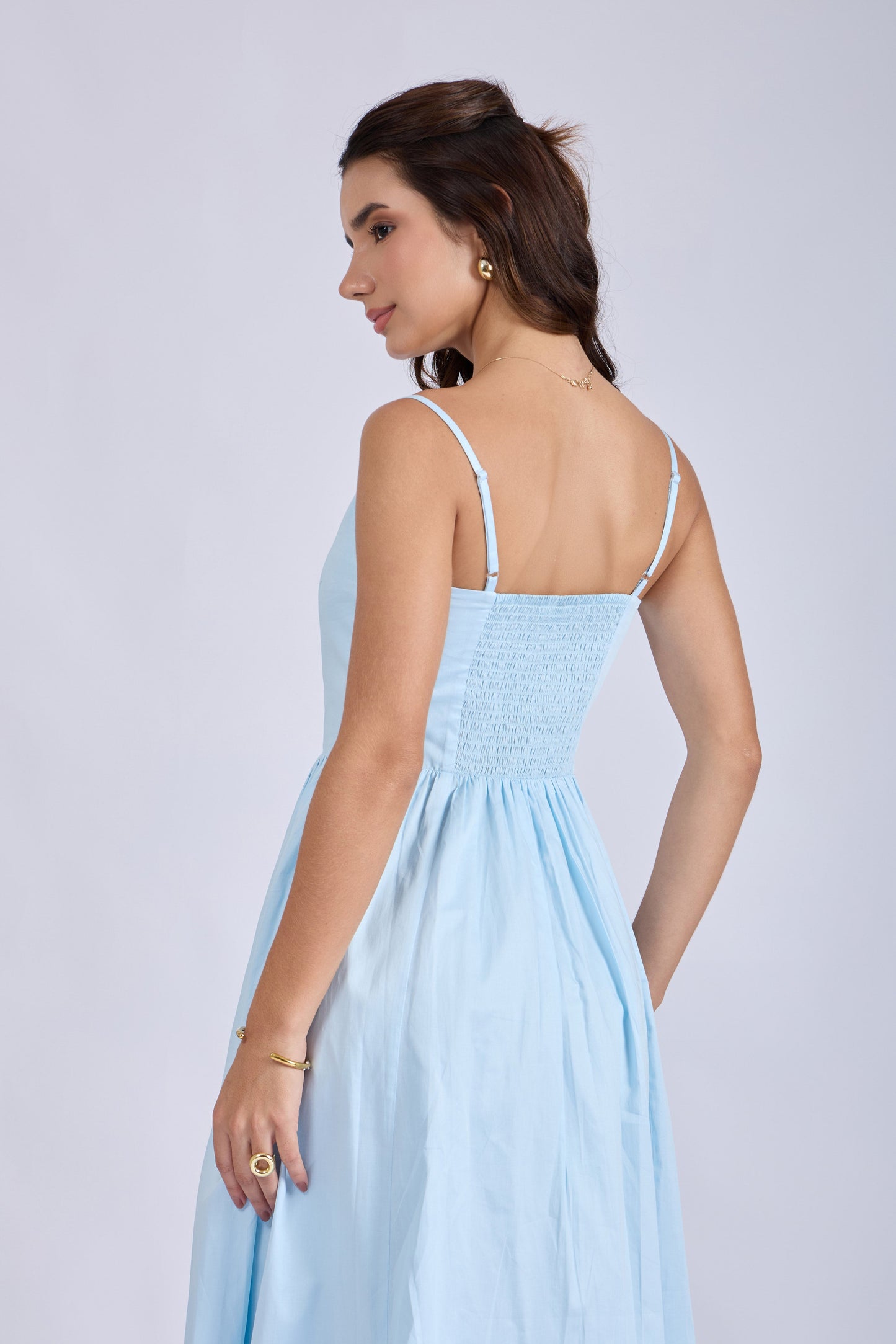 Powder Blue Strappy Flare Dress – ZIA