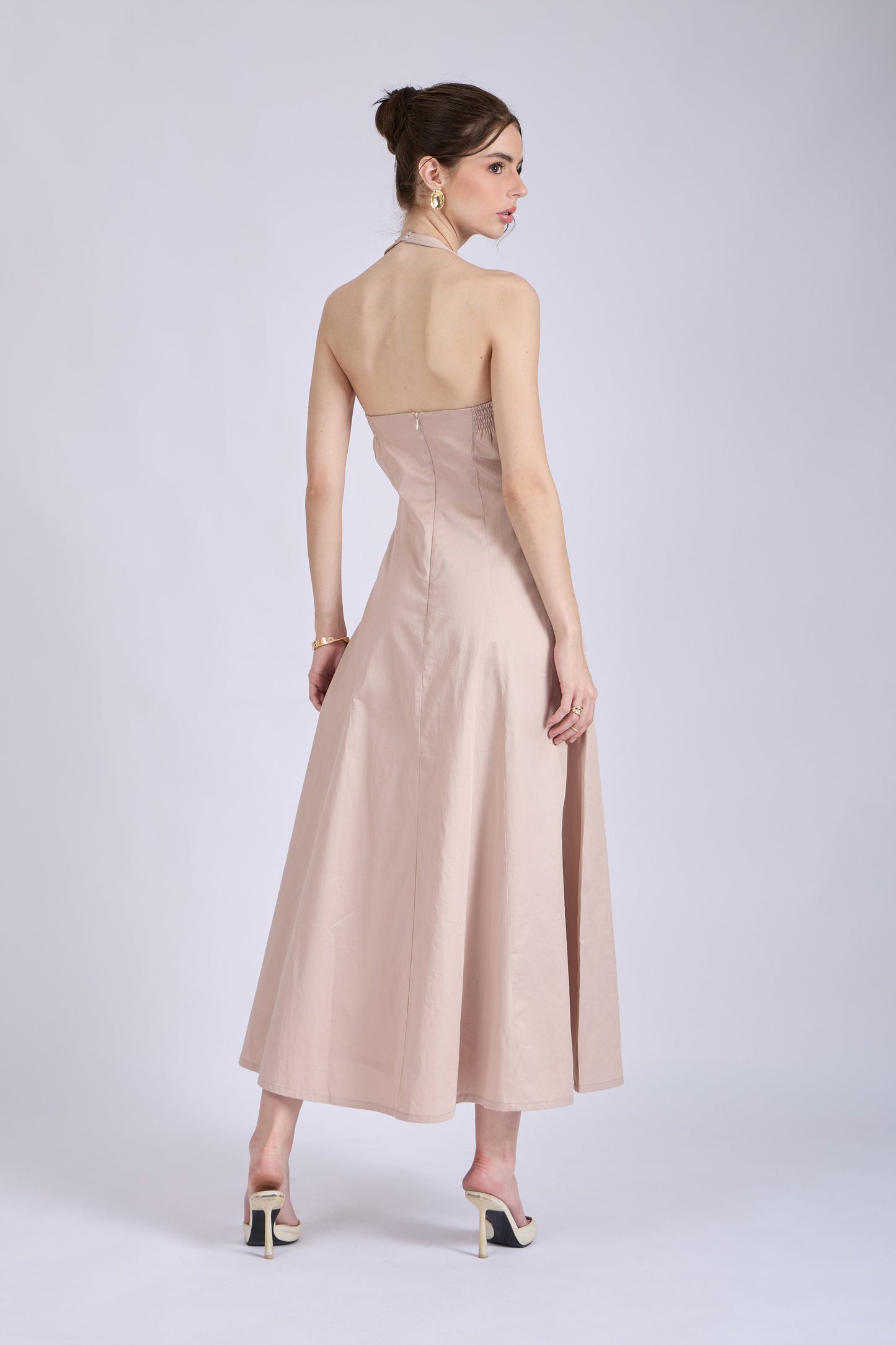 Sand Halter Neck Dress – LILY