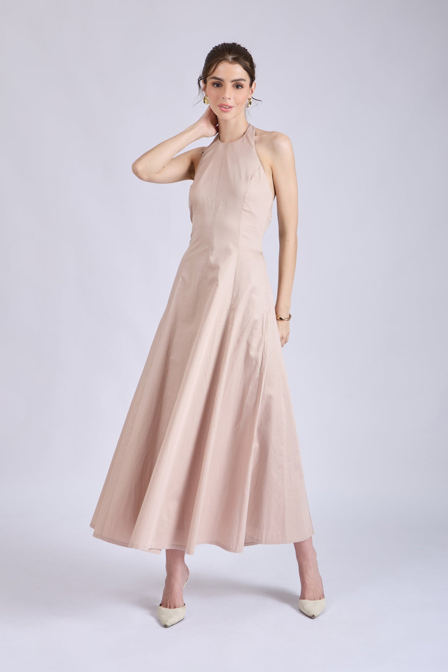 Sand Halter Neck Dress – LILY