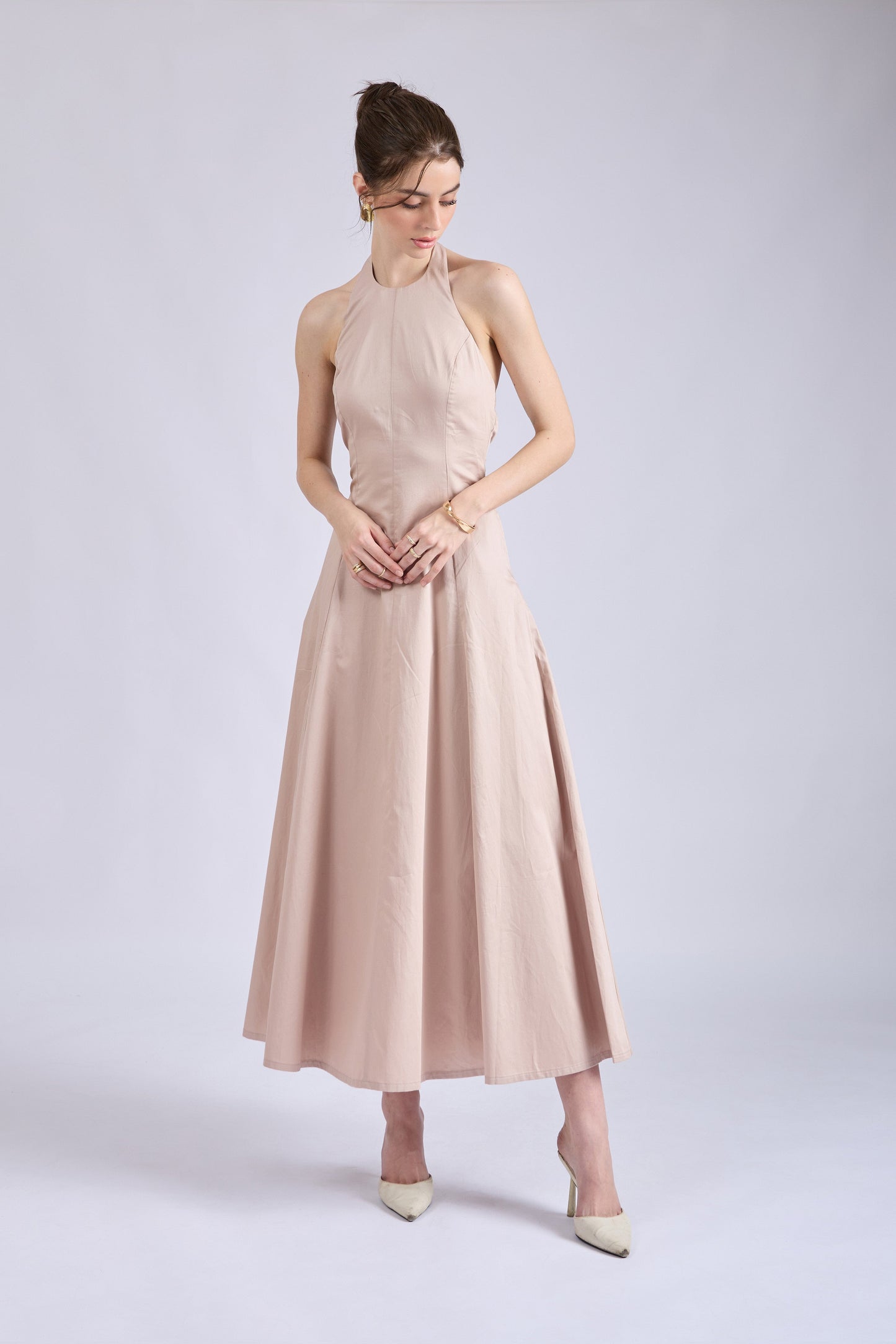 Sand Halter Neck Dress – LILY