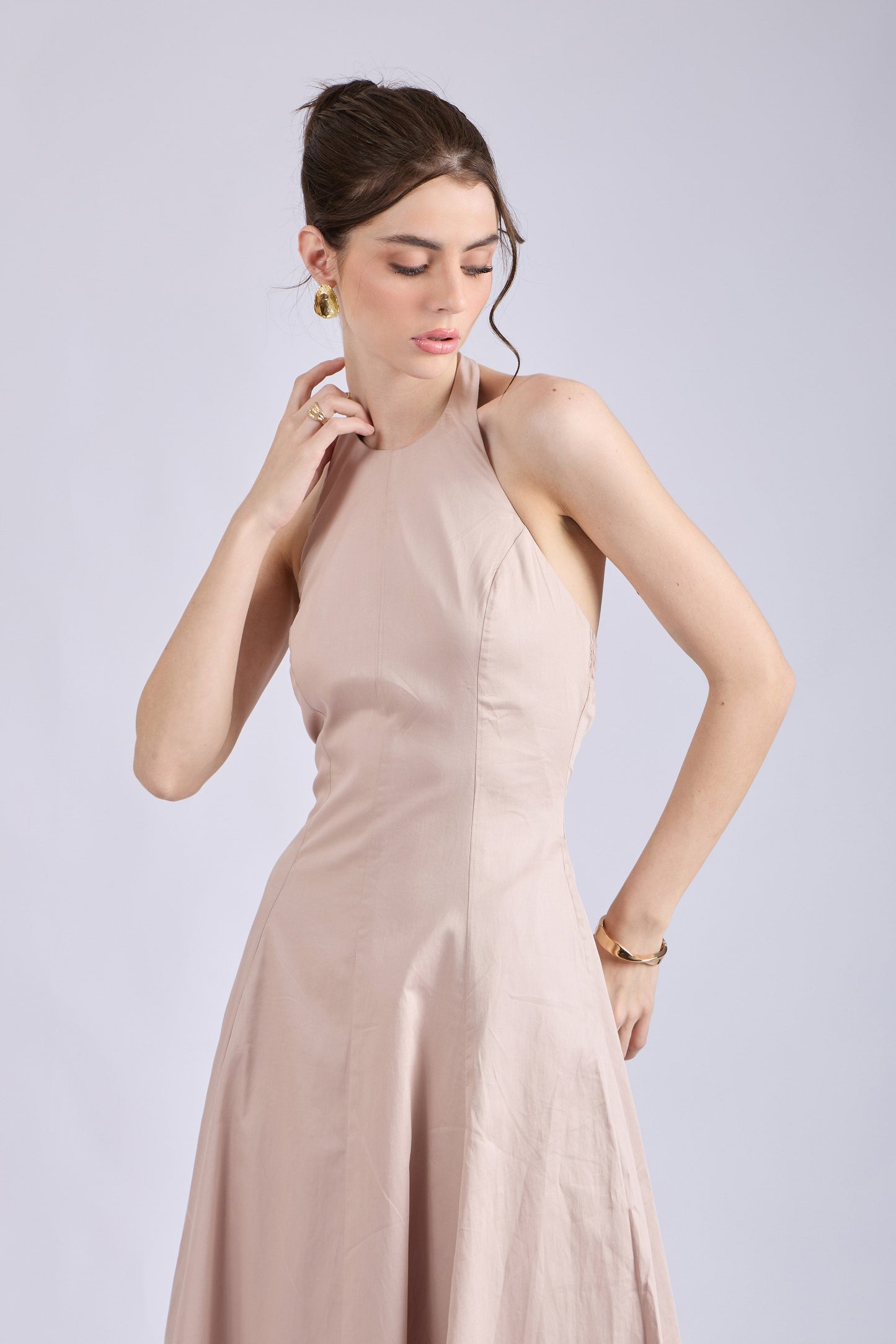 Sand Halter Neck Dress – LILY