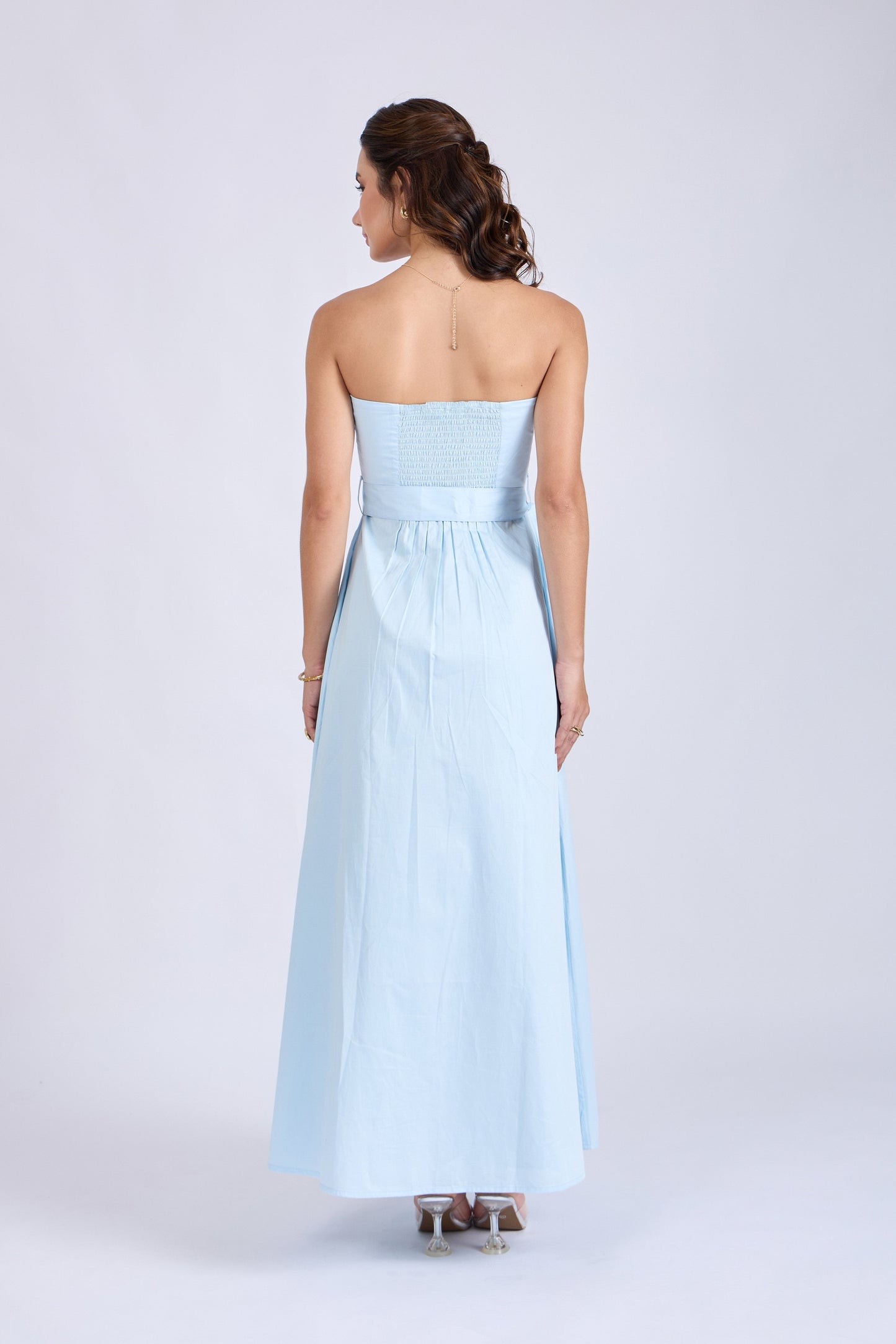 Powder Blue Tube Bow Dress – SIENNA