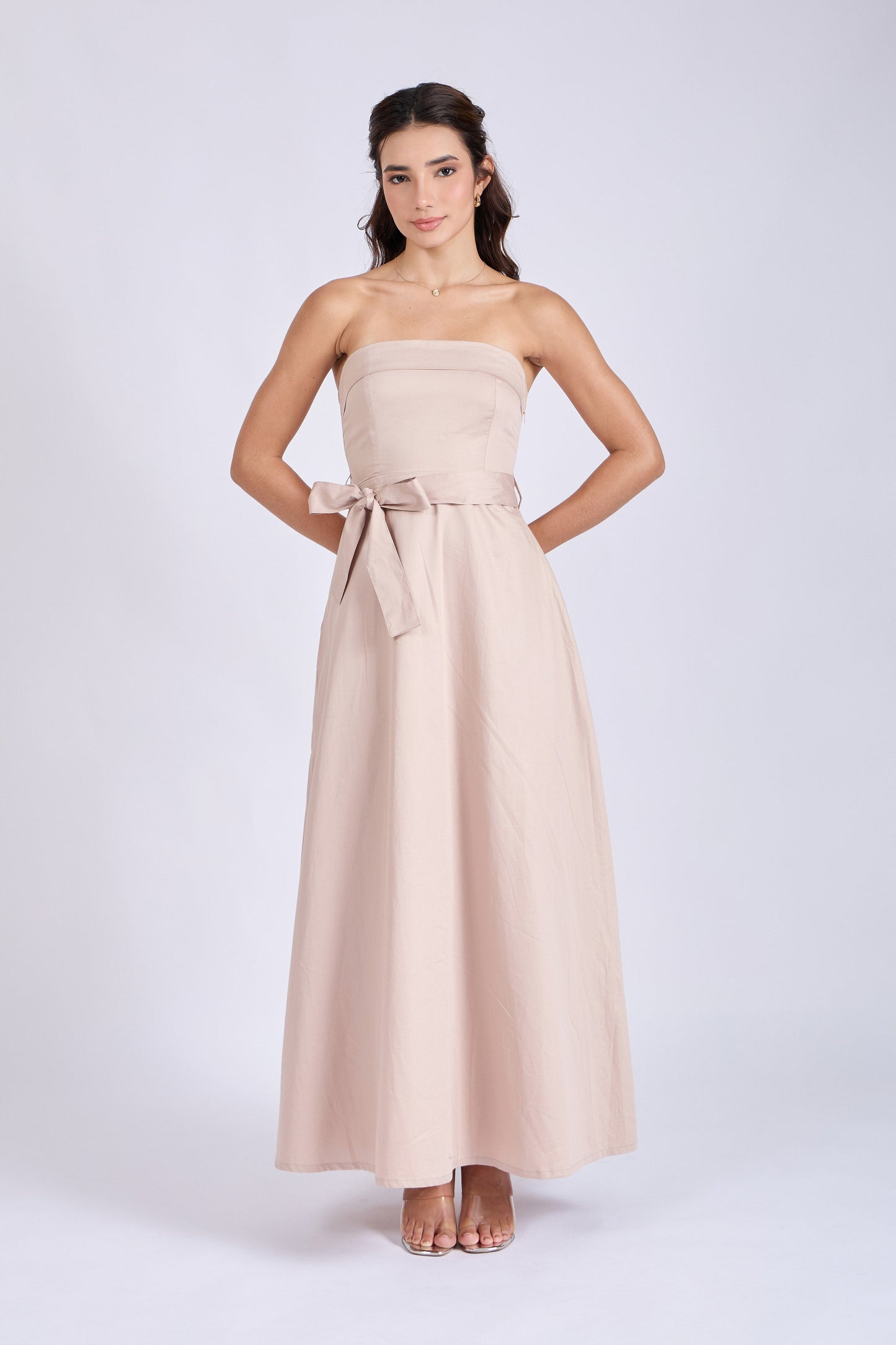 Sand Tube Bow Dress – SIENNA