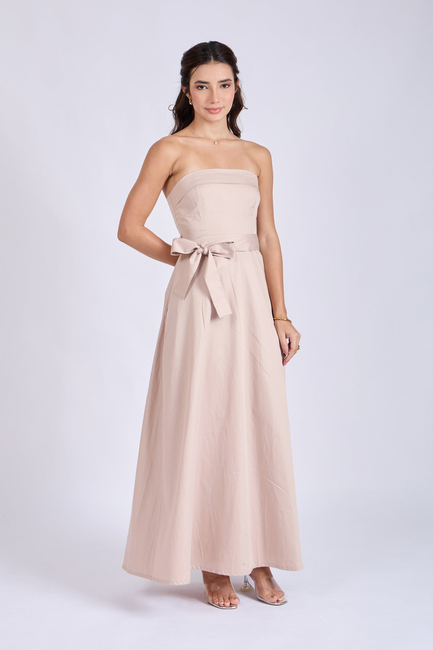 Sand Tube Bow Dress – SIENNA