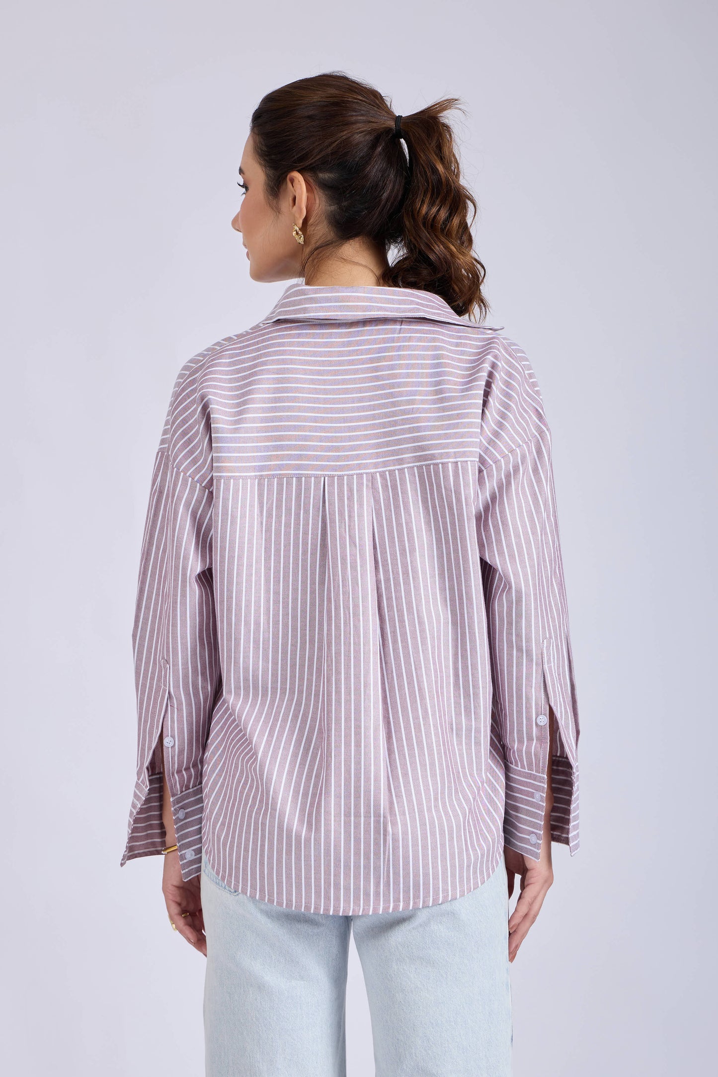 Brown Striped Oversized Shirt – CANVA