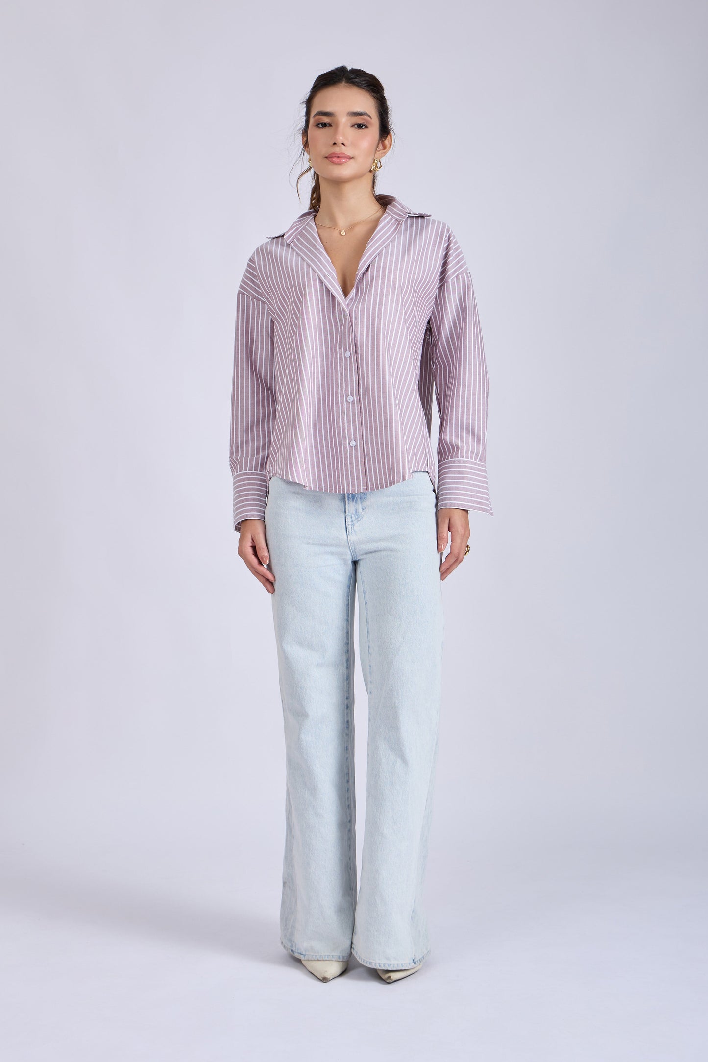 Brown Striped Oversized Shirt – CANVA