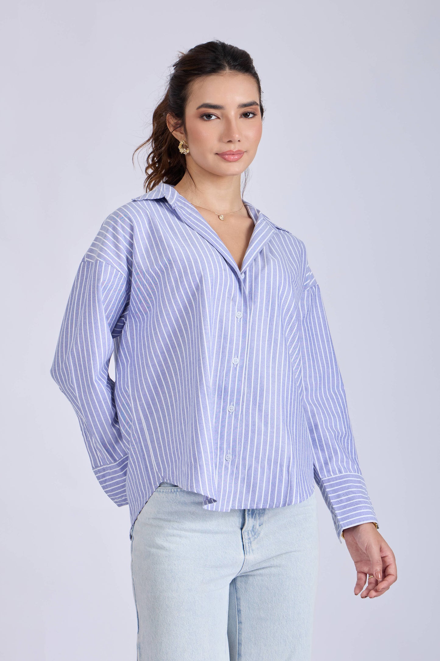 Blue Striped Oversized Shirt – CANVA