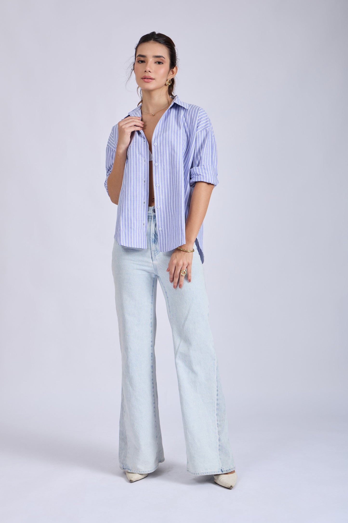 Blue Striped Oversized Shirt – CANVA