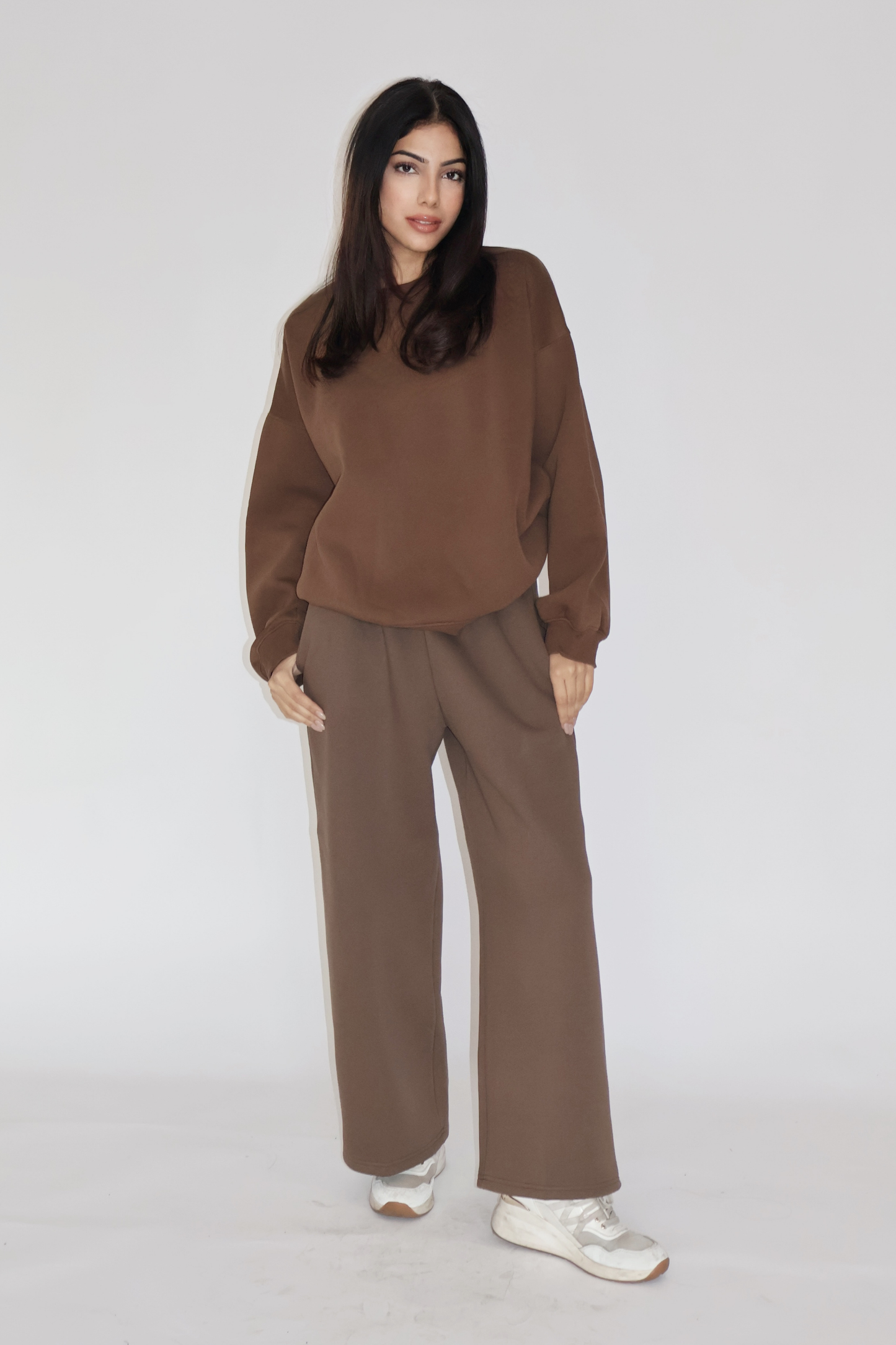 CREWNECK CO-ORD SET - (Brown)