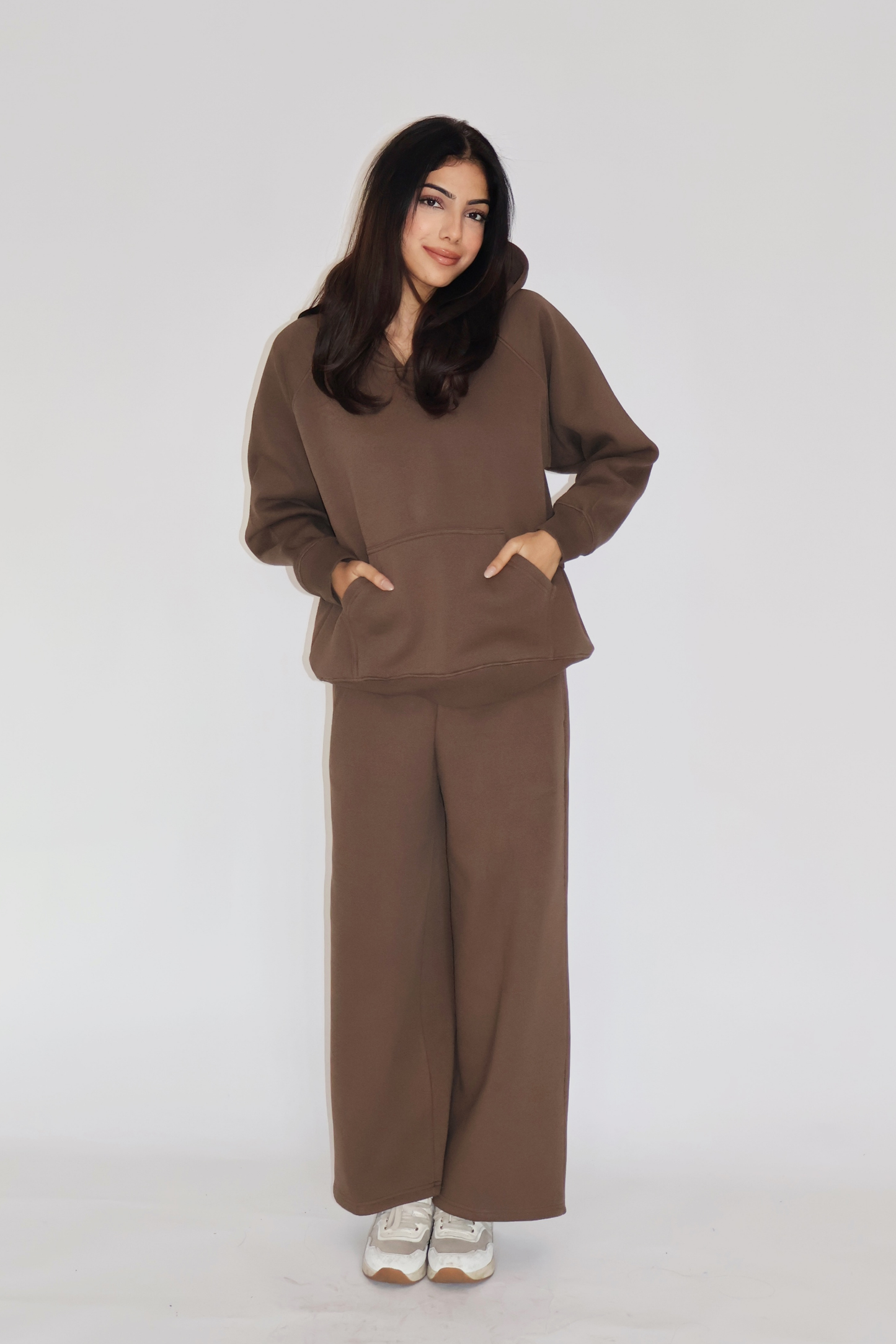 HOODIE CO-ORD SET - (Brown)