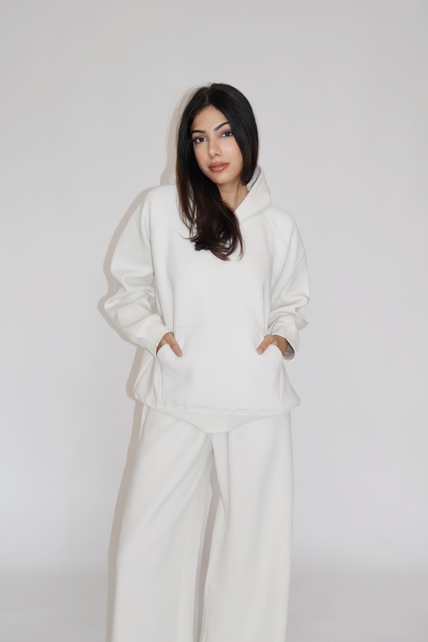 HOODIE CO-ORD SET - (White)