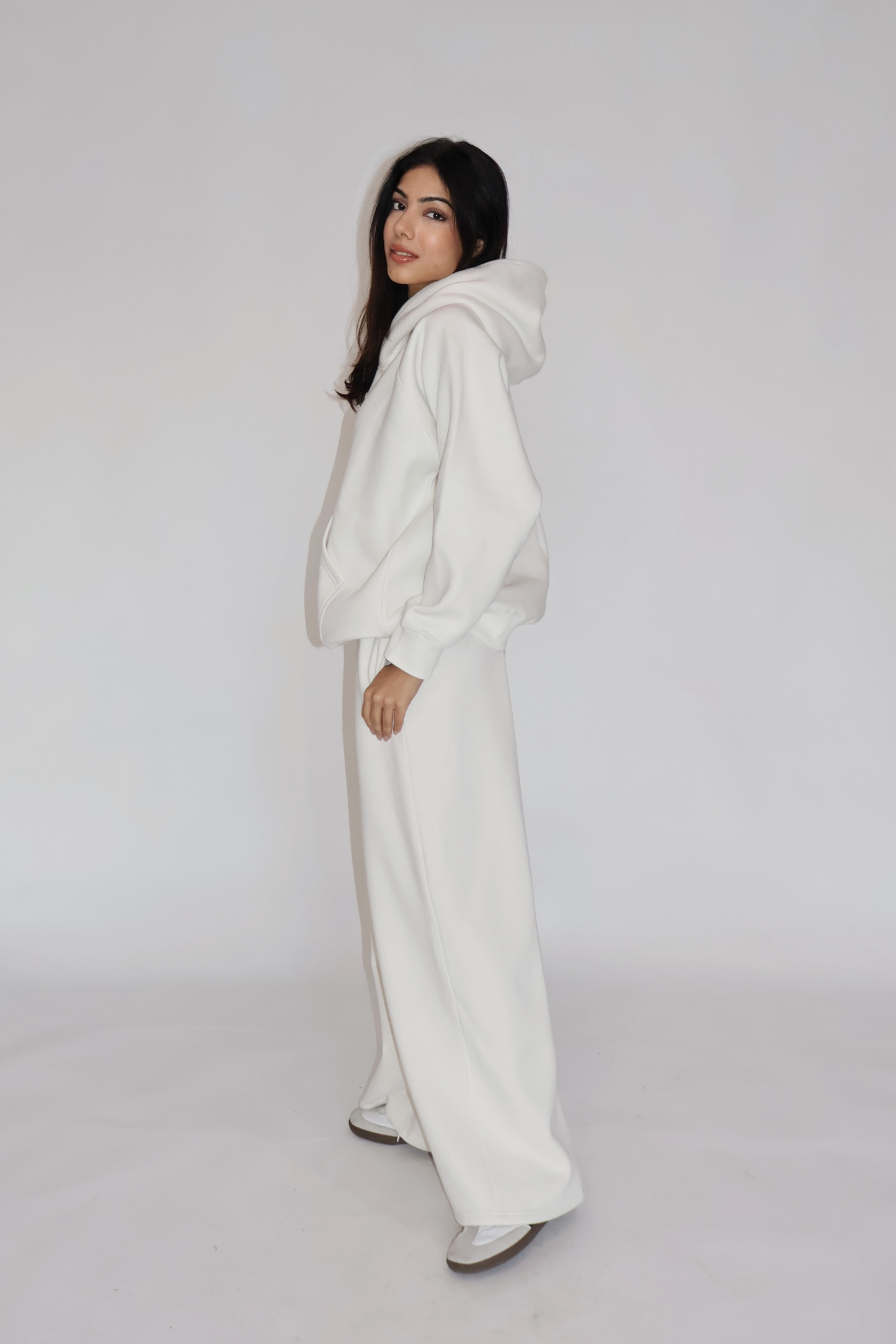 HOODIE CO-ORD SET - (White)