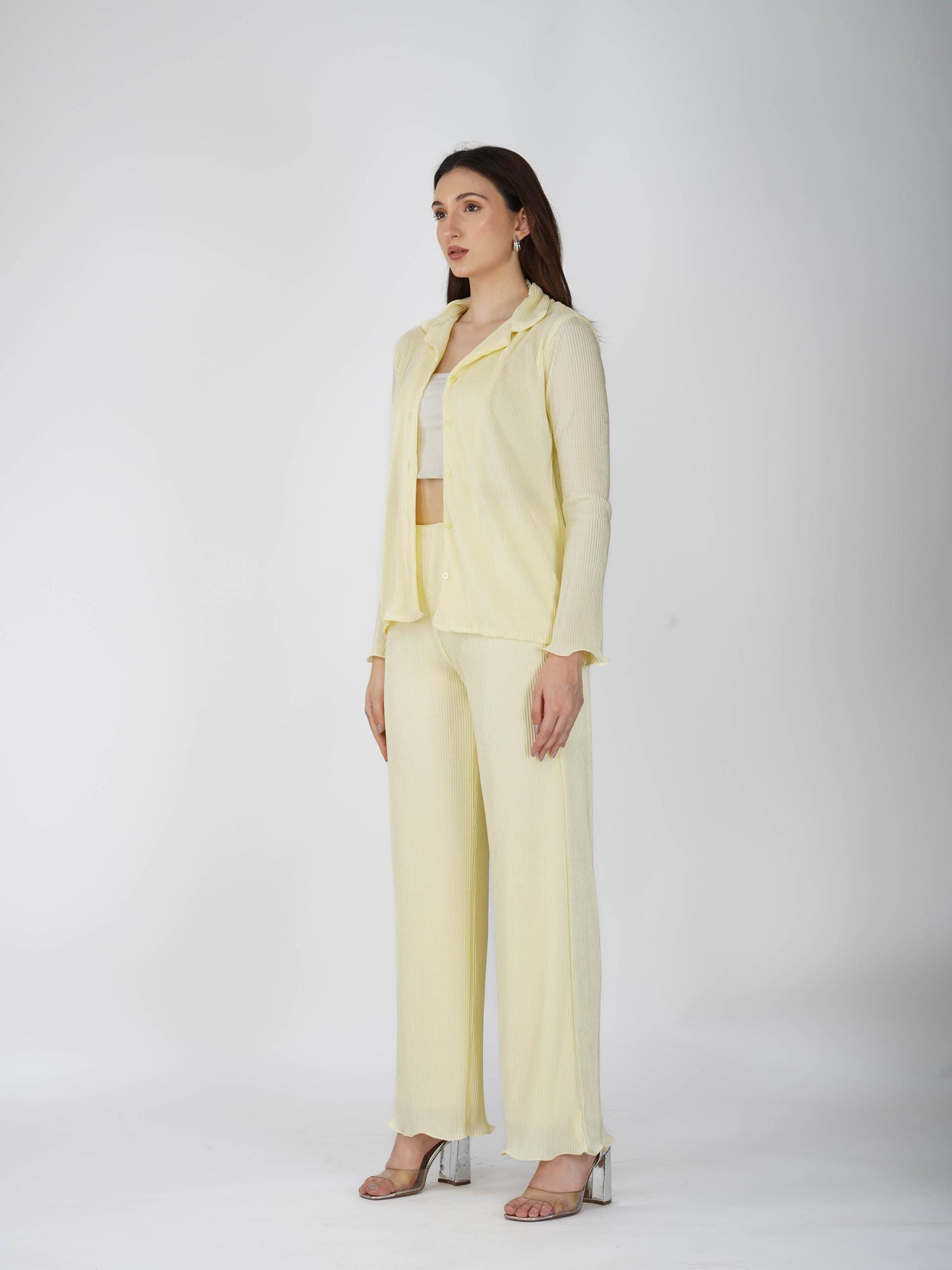 Yellow Pleated Coord Set - Bliss Coord (Butter)